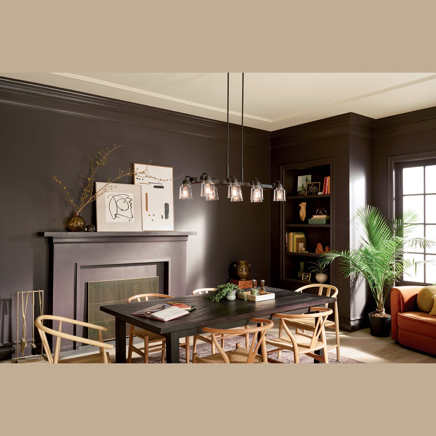 Kichler - 52400BK - Eight Light Linear Chandelier - Aivian - Black