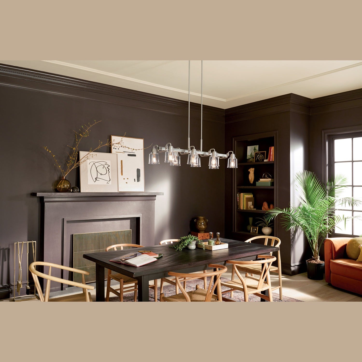 Kichler - 52400NI - Eight Light Linear Chandelier - Aivian - Nickel Textured