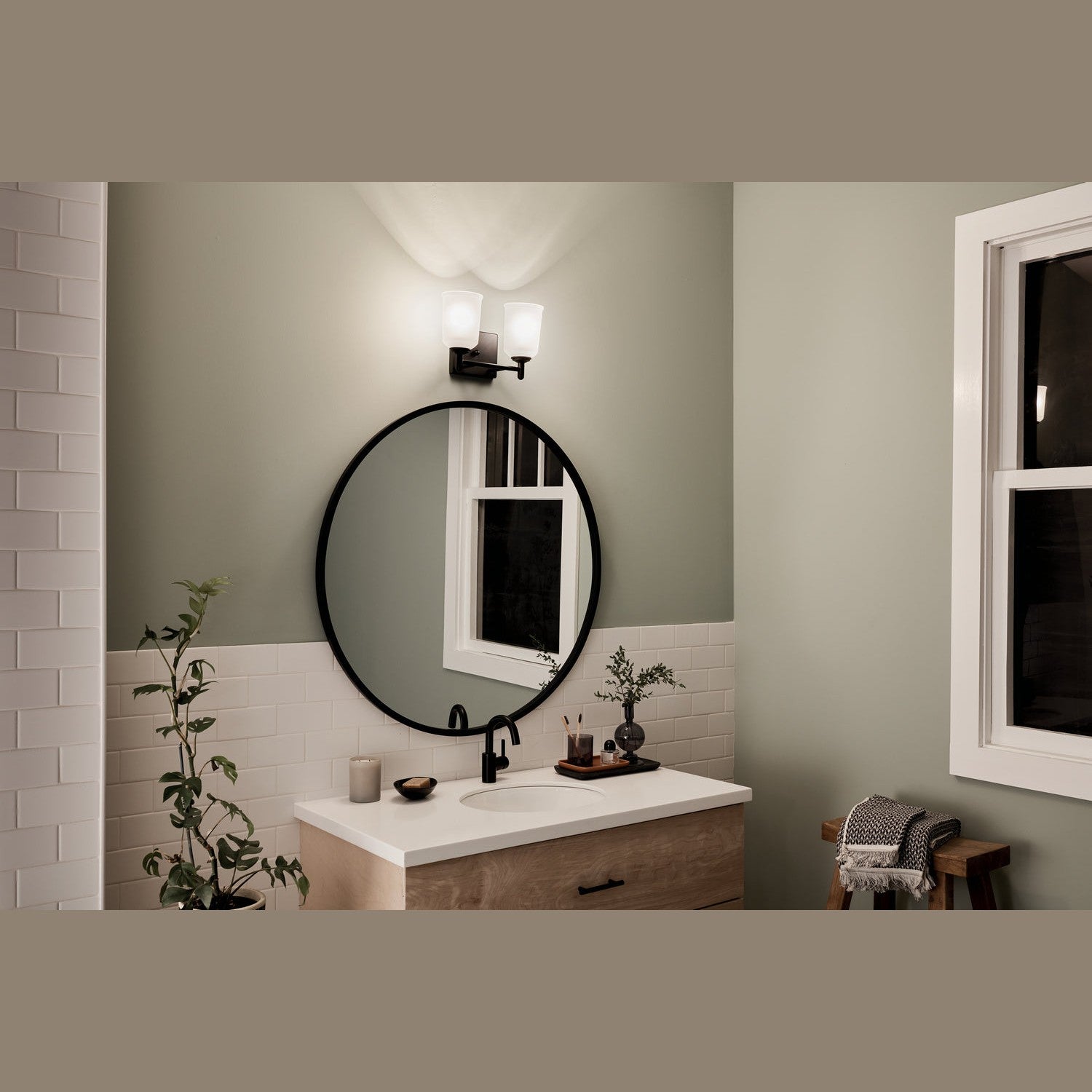 Kichler - 45573BK - Two Light Bath - Shailene - Black