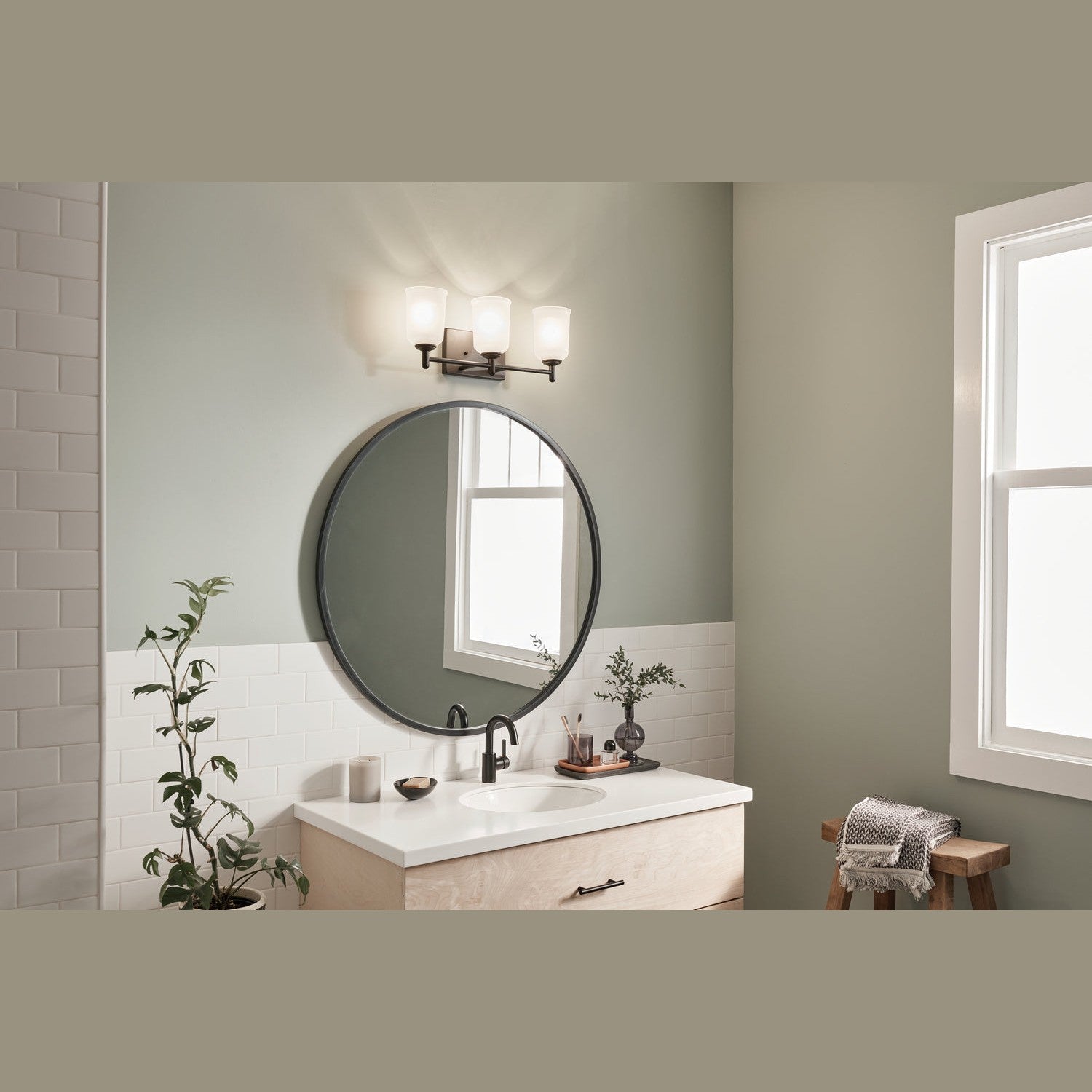Kichler - 45574BK - Three Light Bath - Shailene - Black