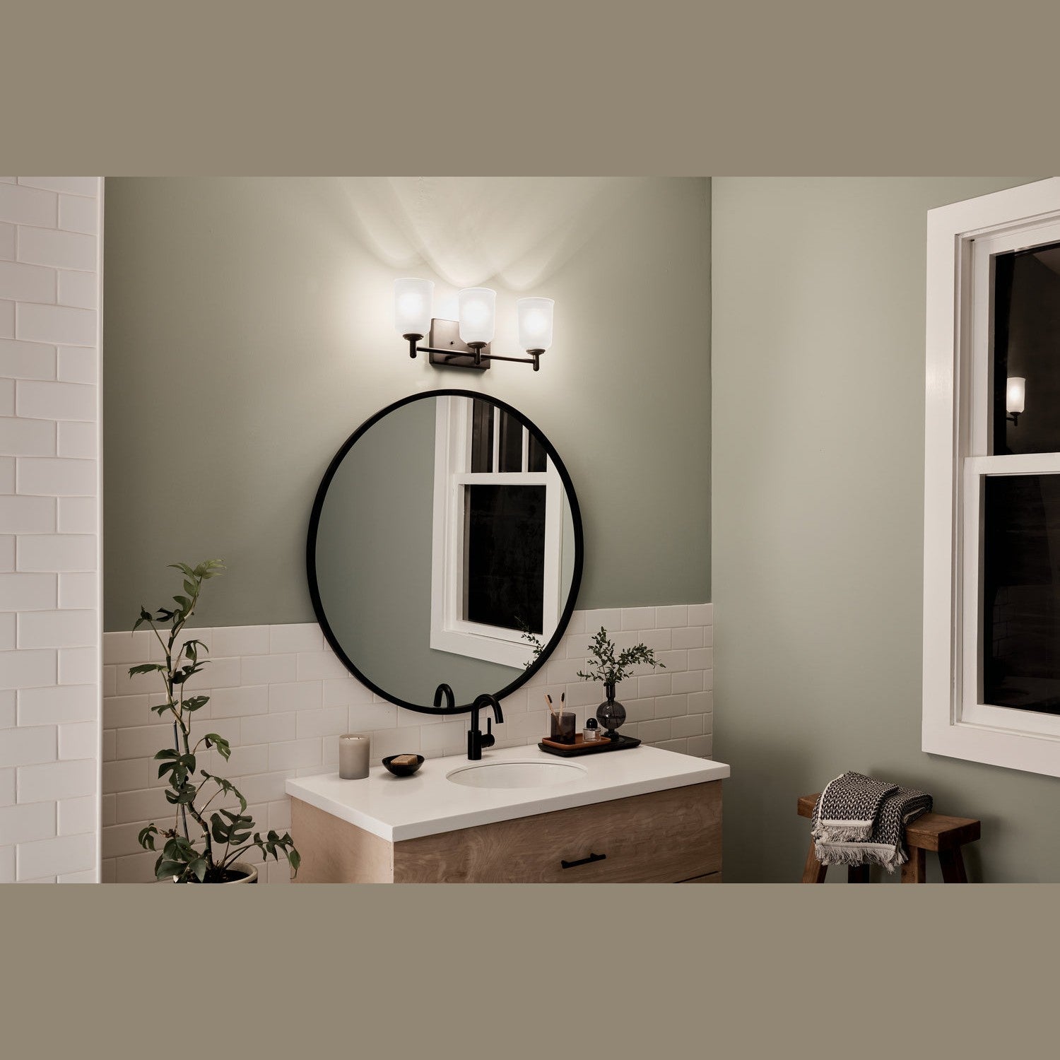 Kichler - 45574BK - Three Light Bath - Shailene - Black