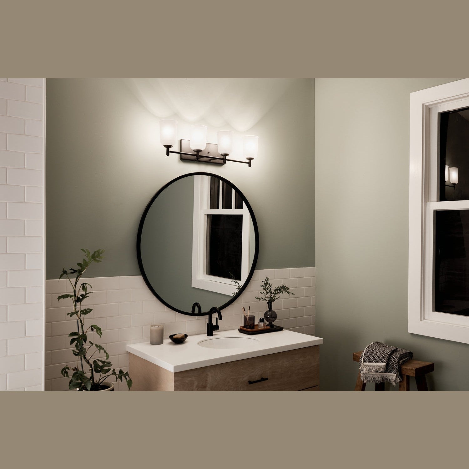 Kichler - 45575BK - Four Light Bath - Shailene - Black