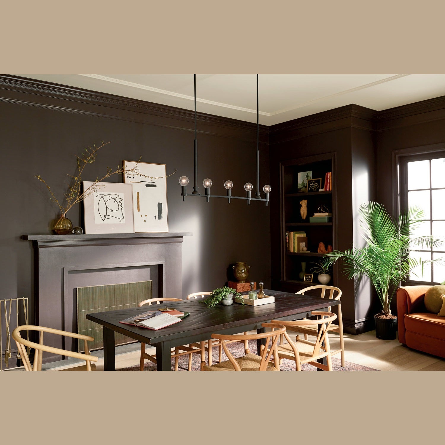 Kichler - 52425BK - Five Light Linear Chandelier - Torvee - Black