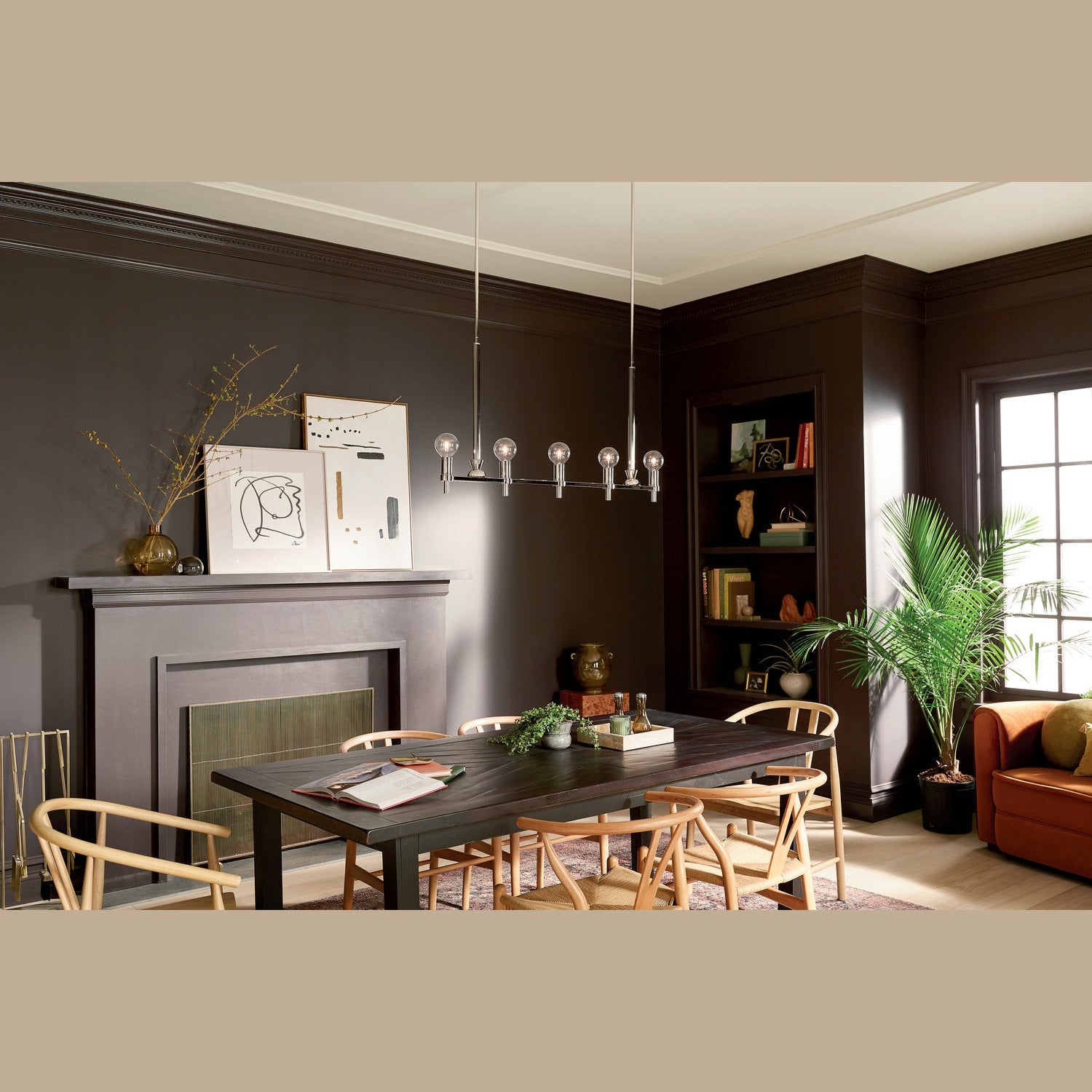 Kichler - 52425PN - Five Light Linear Chandelier - Torvee - Nickel Textured