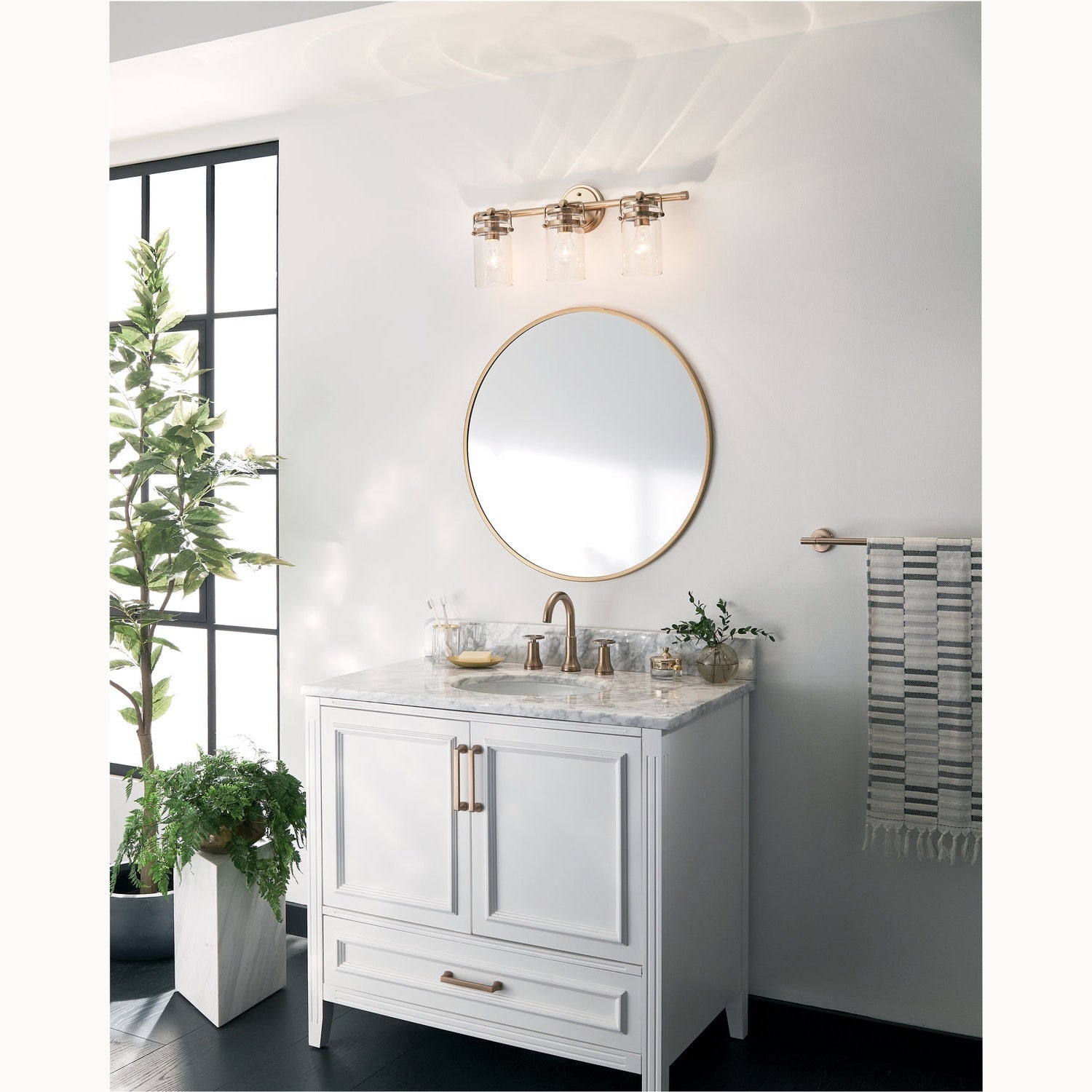 Kichler - 45689CPZ - Three Light Bath - Brinley - Champagne Bronze