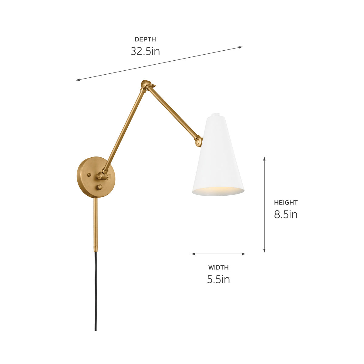 Kichler - 52486NBRW - One Light Wall Sconce - Sylvia - Natural Brass