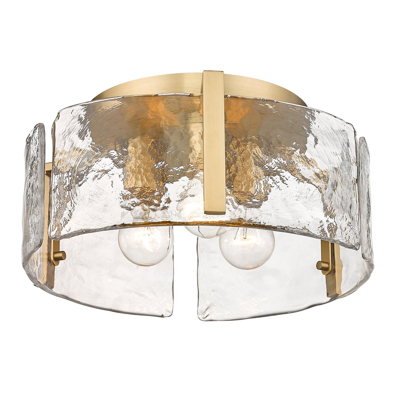 Golden - 3164-FM BCB-HWG - Three Light Flush Mount - Aenon - Brushed Champagne Bronze
