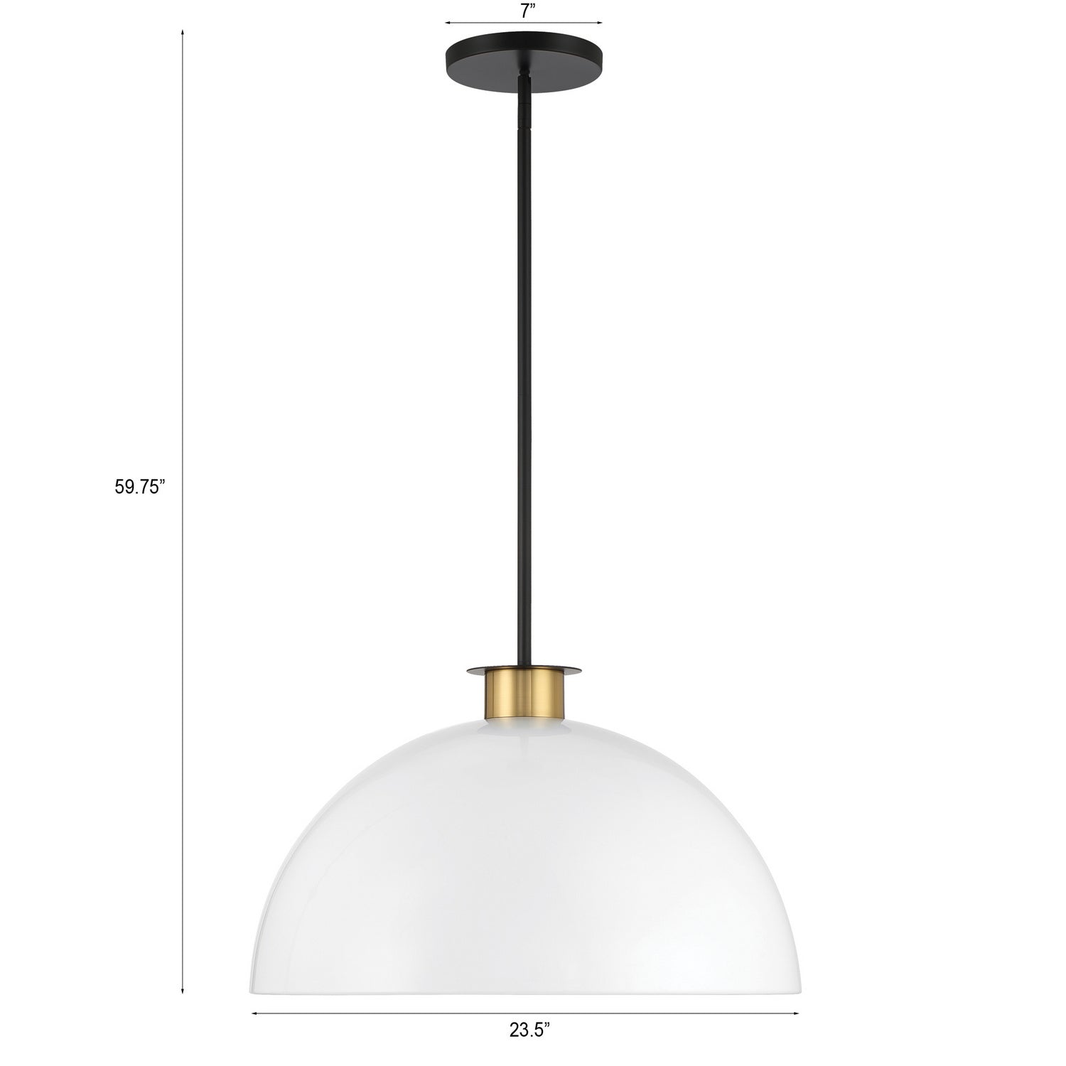 Crystorama - GIG-815-BK-AG - One Light Pendant - Gigi - Black + Aged Brass