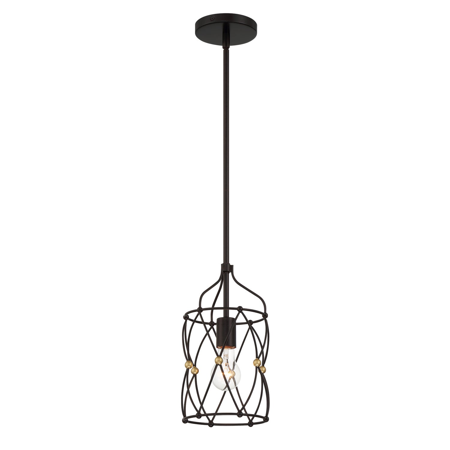 Crystorama - ZUC-A9031-EB-GA - One Light Pendant - Zucca - English Bronze + Antique Gold