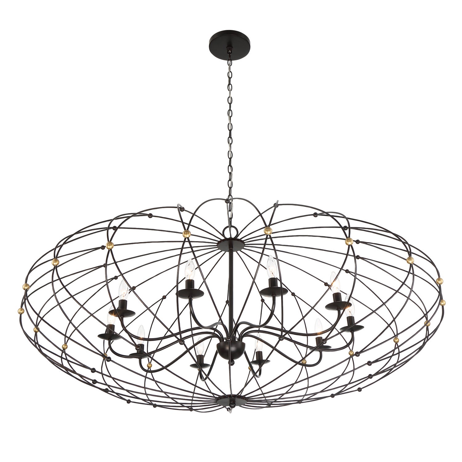 Crystorama - ZUC-A9039-EB-GA - Ten Light Chandelier - Zucca - English Bronze + Antique Gold