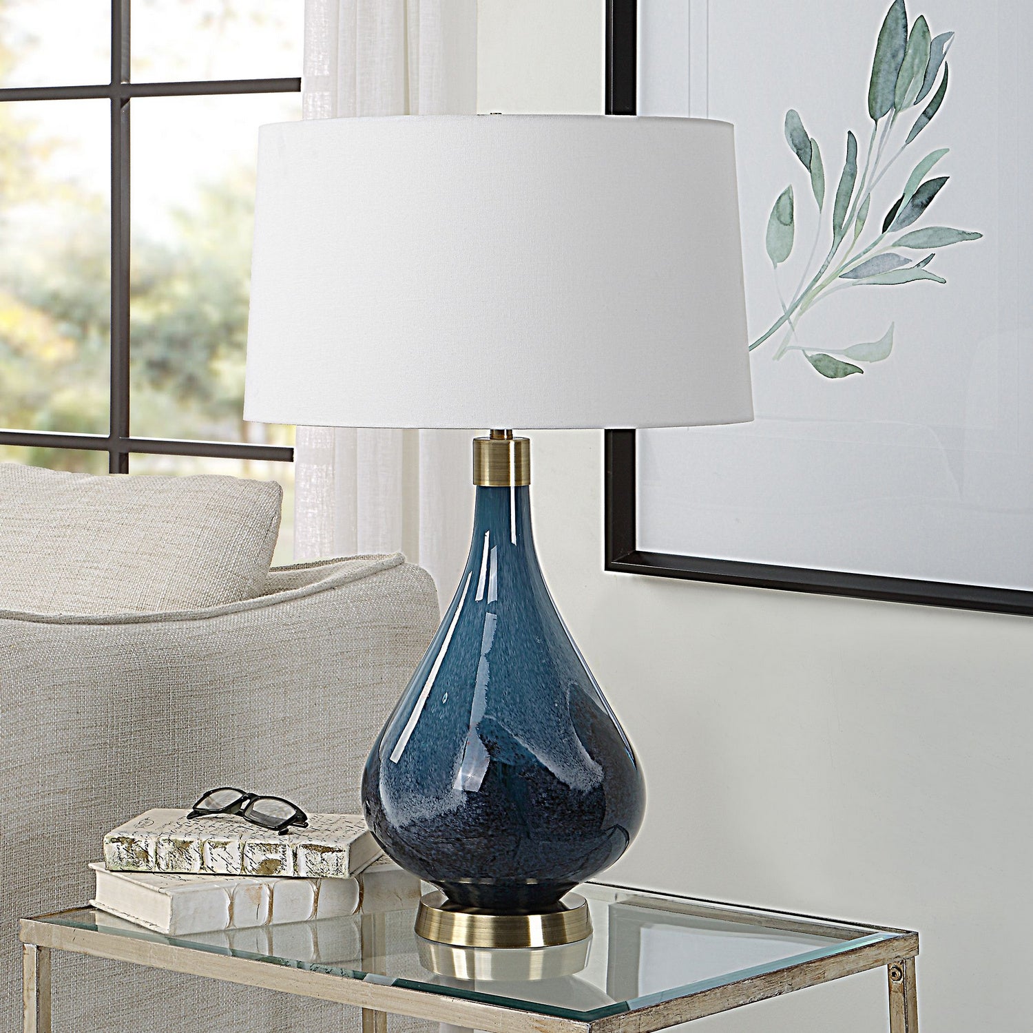 Uttermost - 30098 - One Light Table Lamp - Riviera - Antique Brass