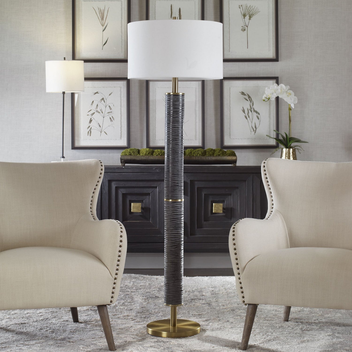 Uttermost - 30102 - One Light Floor Lamp - Summit - Antique Brass