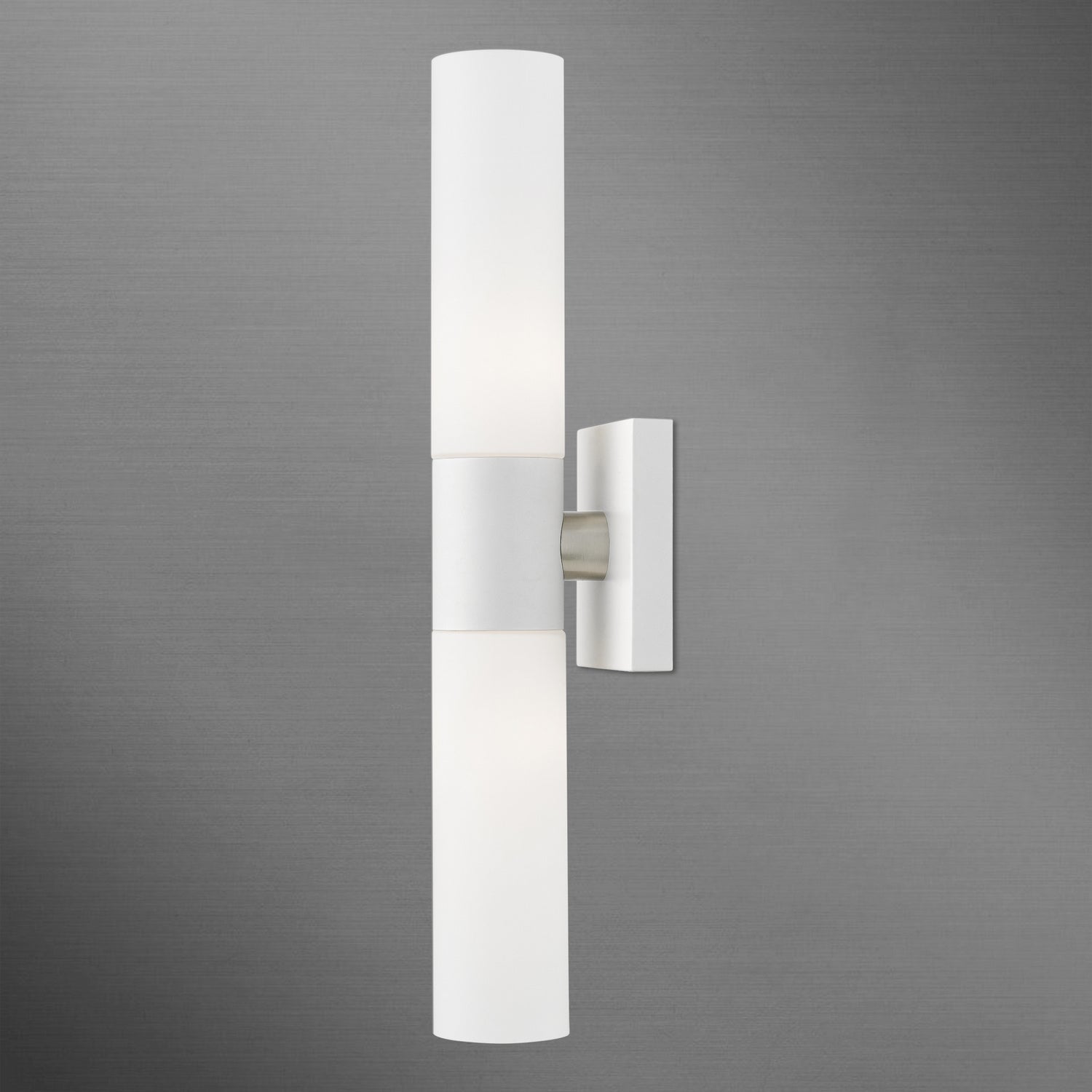 Livex Lighting - 10102-03 - Two Light Vanity Sconce - Aero - White w/Brushed Nickel