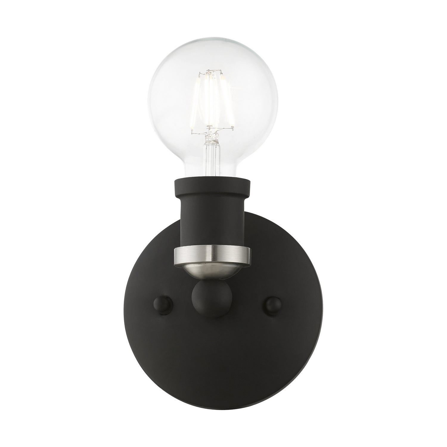 Livex Lighting - 14420-04 - One Light Vanity Sconce - Lansdale - Black w/Brushed Nickel