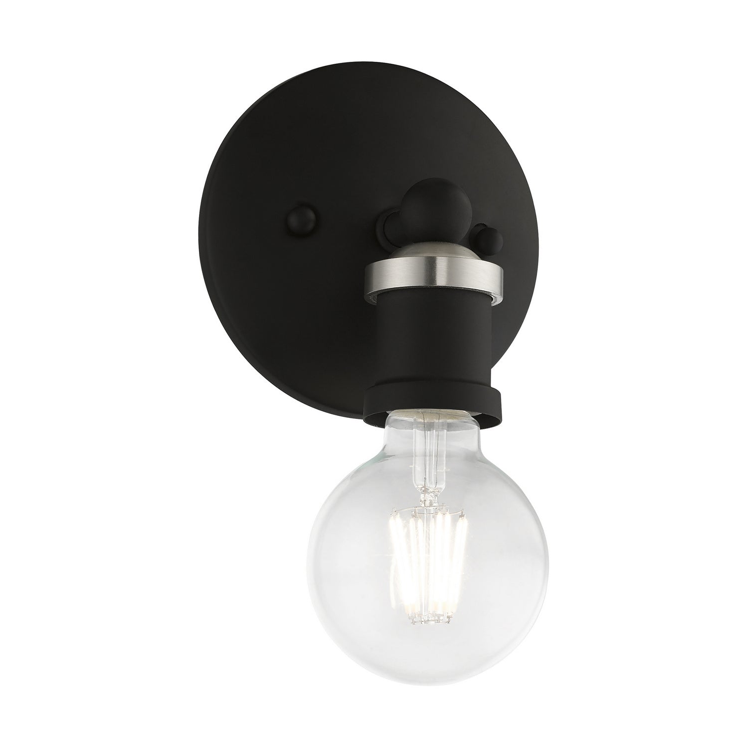 Livex Lighting - 14420-04 - One Light Vanity Sconce - Lansdale - Black w/Brushed Nickel