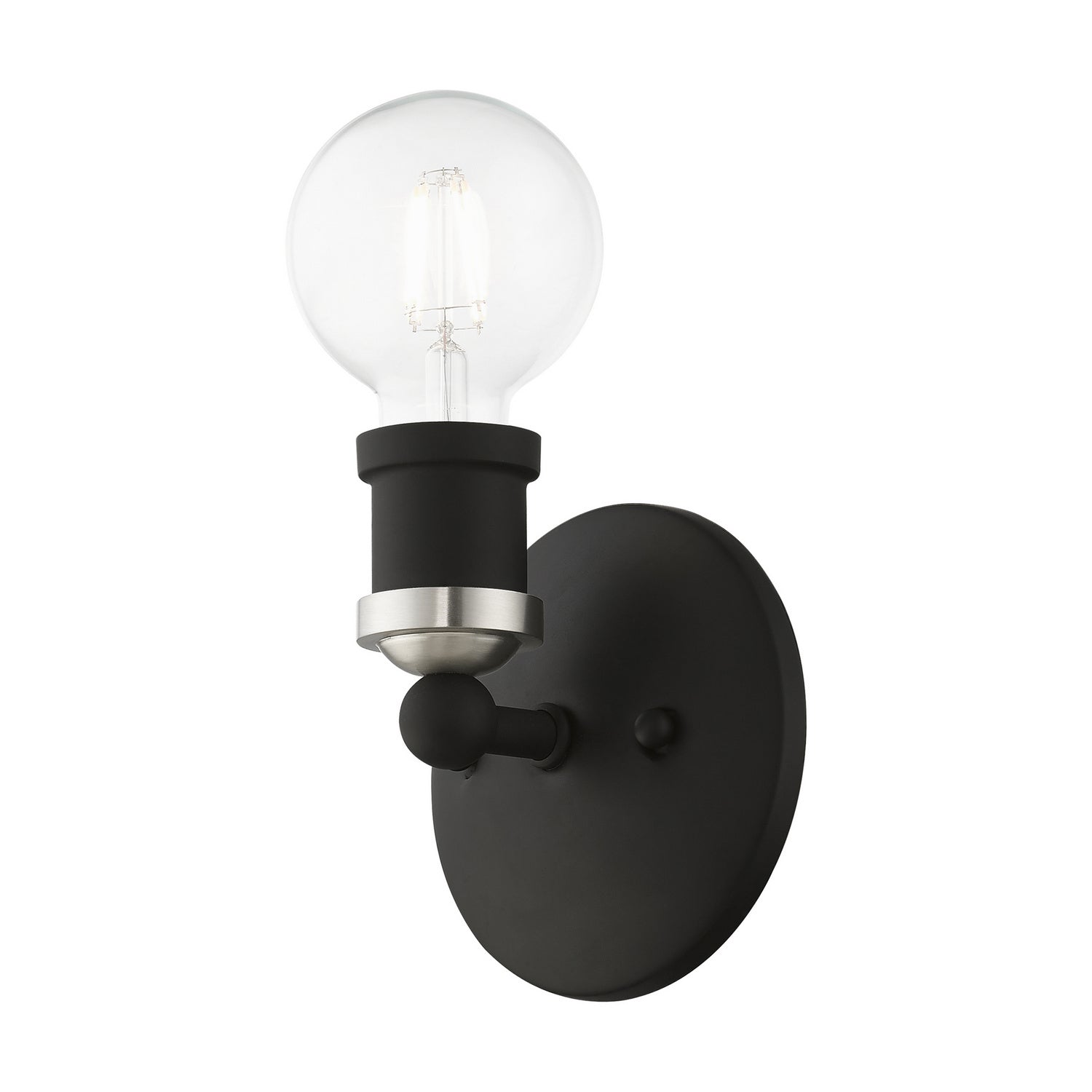 Livex Lighting - 14420-04 - One Light Vanity Sconce - Lansdale - Black w/Brushed Nickel