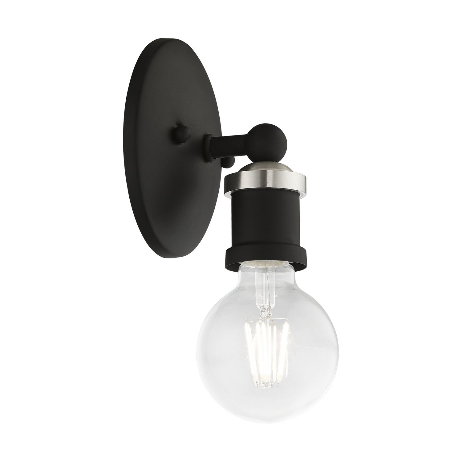 Livex Lighting - 14420-04 - One Light Vanity Sconce - Lansdale - Black w/Brushed Nickel