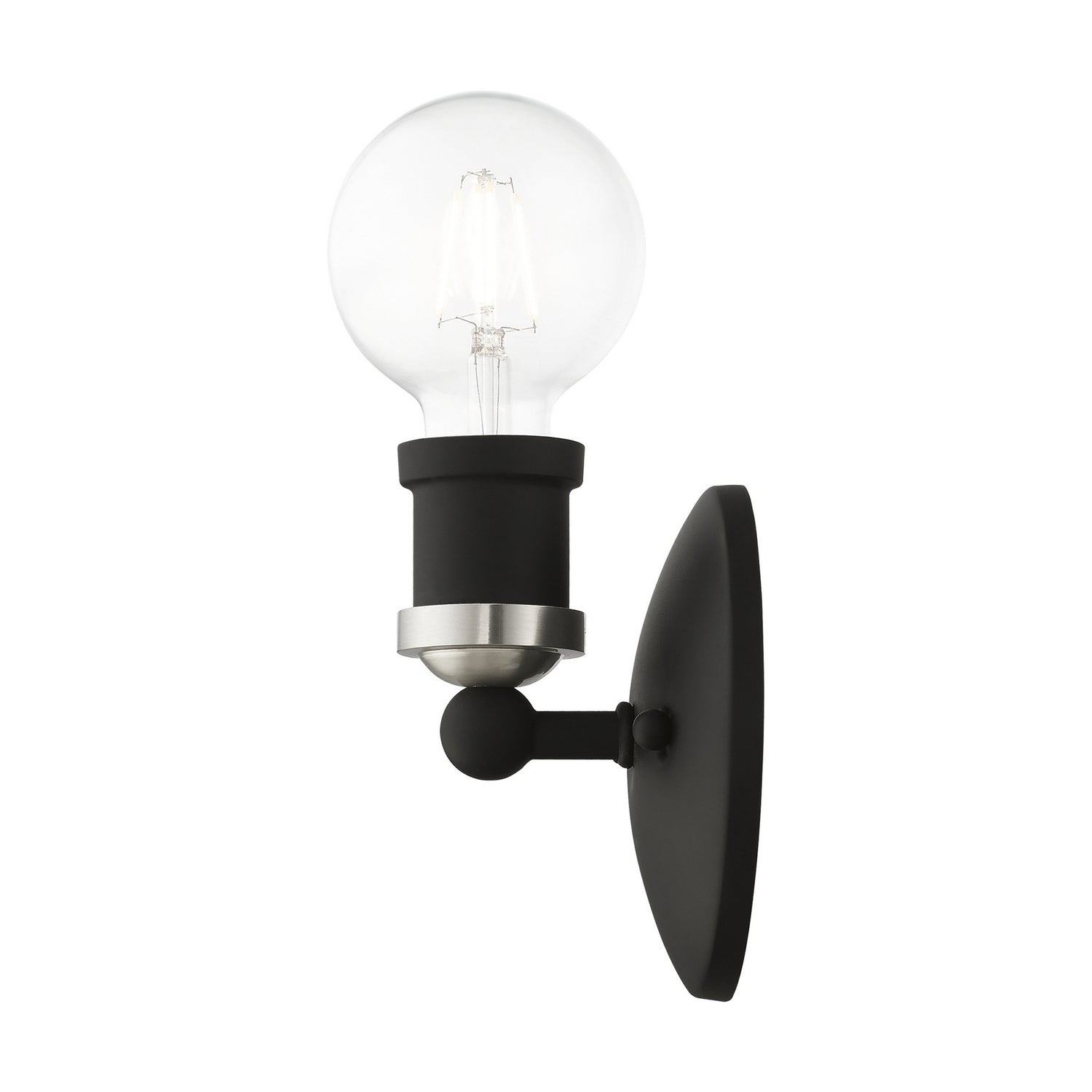 Livex Lighting - 14420-04 - One Light Vanity Sconce - Lansdale - Black w/Brushed Nickel