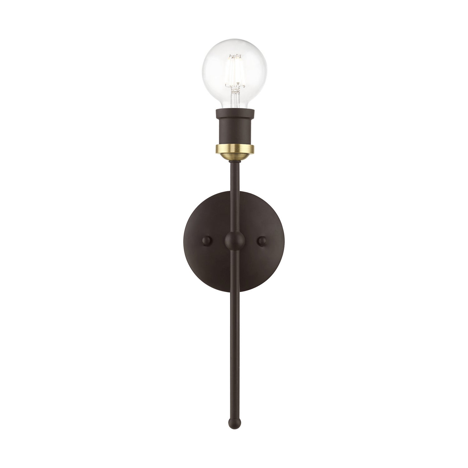 Livex Lighting - 14421-07 - One Light Wall Sconce - Lansdale - Bronze w/Antique Brass