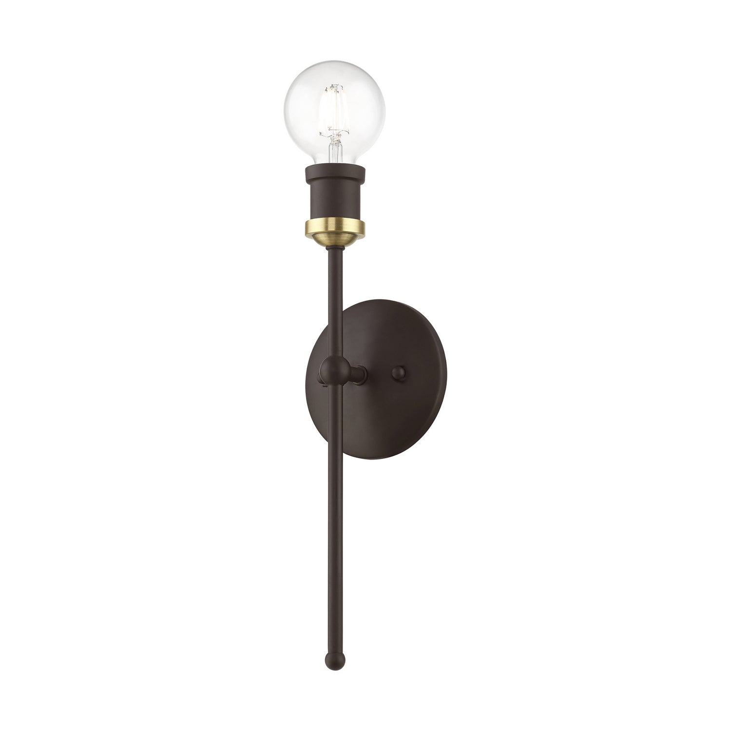 Livex Lighting - 14421-07 - One Light Wall Sconce - Lansdale - Bronze w/Antique Brass