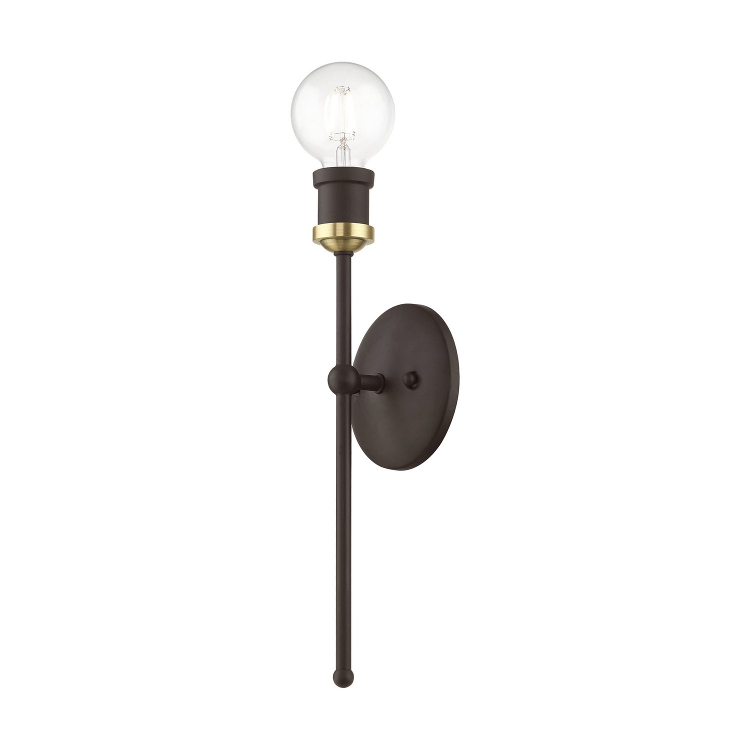 Livex Lighting - 14421-07 - One Light Wall Sconce - Lansdale - Bronze w/Antique Brass