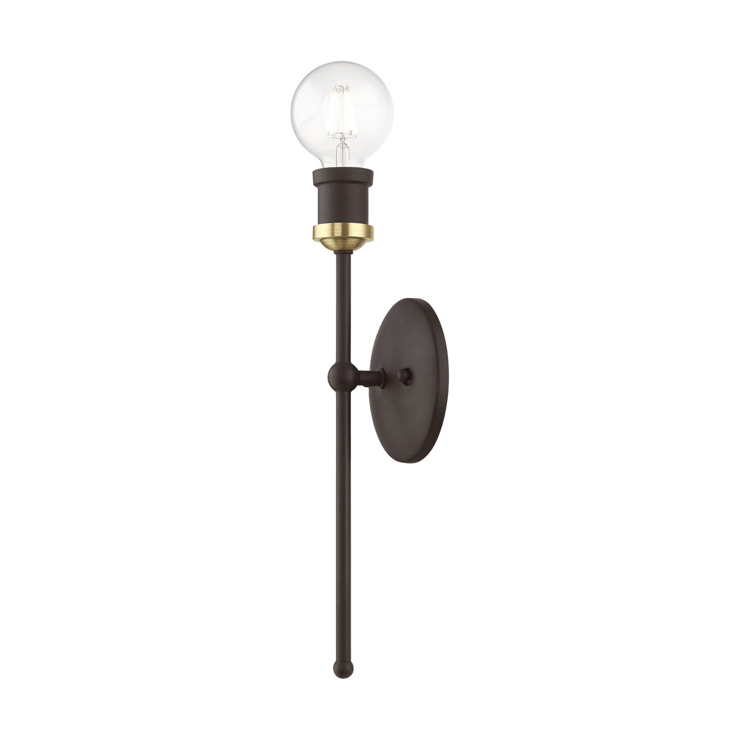 Livex Lighting - 14421-07 - One Light Wall Sconce - Lansdale - Bronze w/Antique Brass