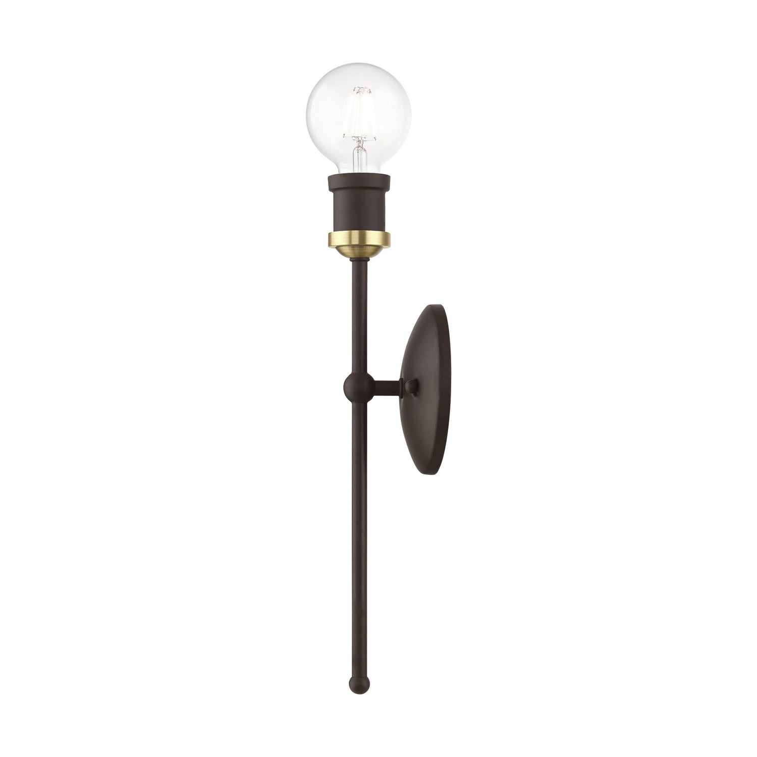 Livex Lighting - 14421-07 - One Light Wall Sconce - Lansdale - Bronze w/Antique Brass