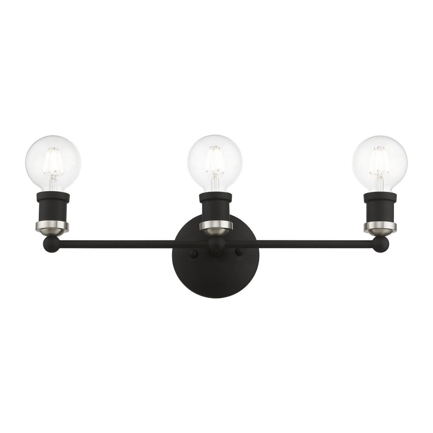 Livex Lighting - 14423-04 - Three Light Vanity Sconce - Lansdale - Black w/Brushed Nickel