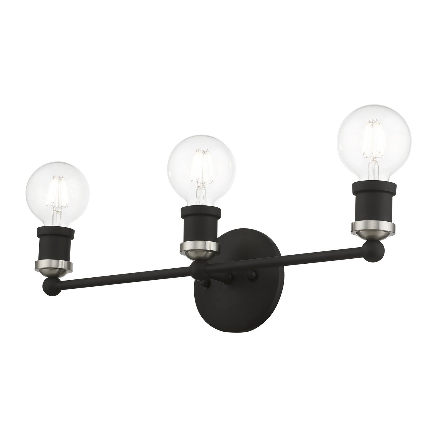 Livex Lighting - 14423-04 - Three Light Vanity Sconce - Lansdale - Black w/Brushed Nickel