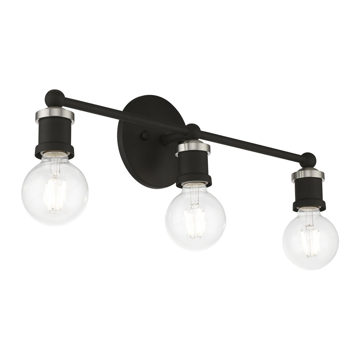 Livex Lighting - 14423-04 - Three Light Vanity Sconce - Lansdale - Black w/Brushed Nickel