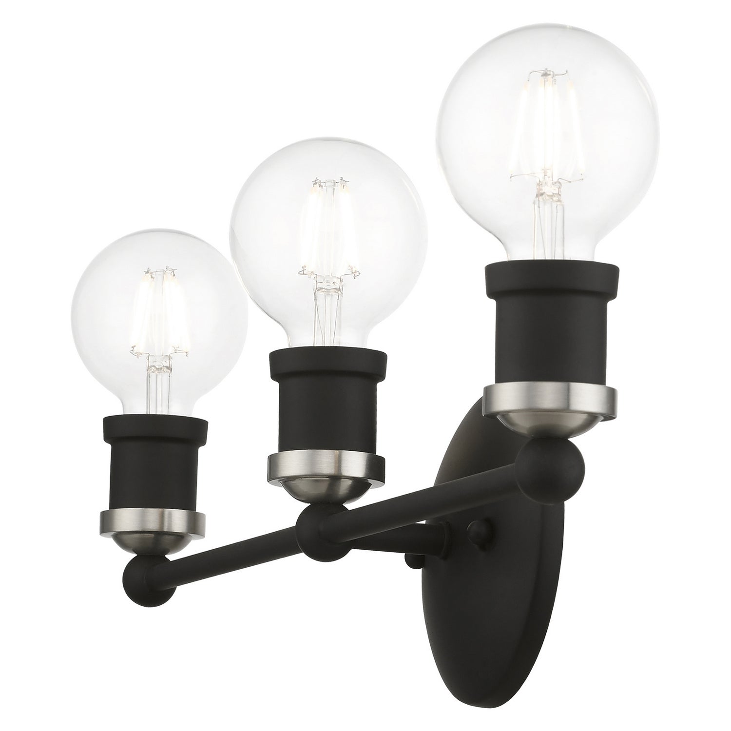 Livex Lighting - 14423-04 - Three Light Vanity Sconce - Lansdale - Black w/Brushed Nickel