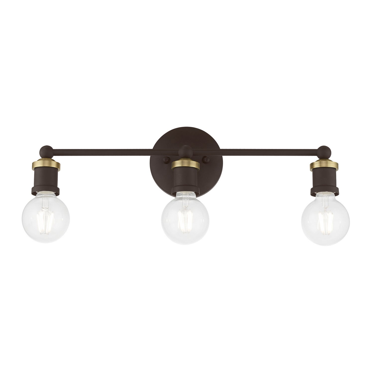 Livex Lighting - 14423-07 - Three Light Vanity Sconce - Lansdale - Bronze w/Antique Brass