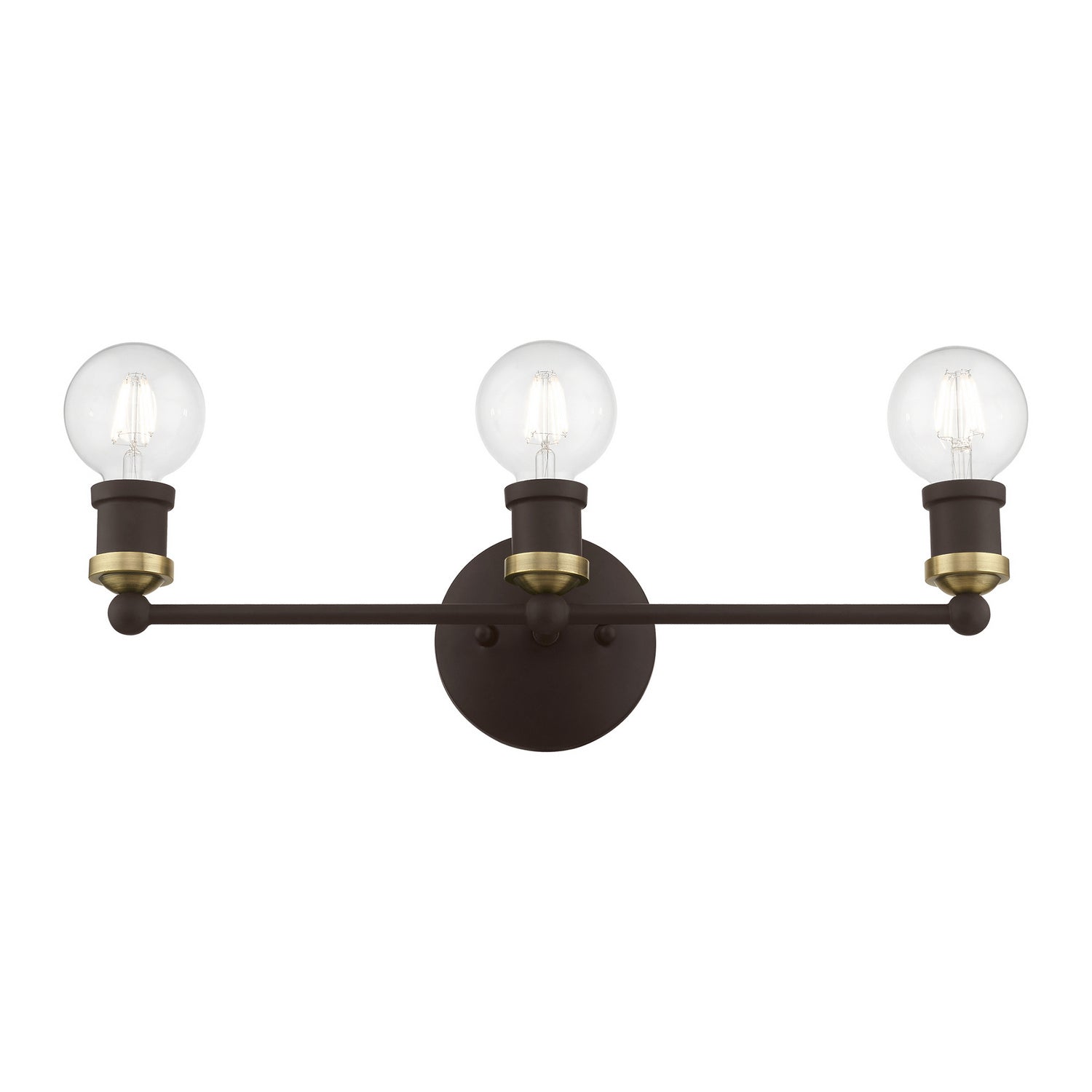 Livex Lighting - 14423-07 - Three Light Vanity Sconce - Lansdale - Bronze w/Antique Brass