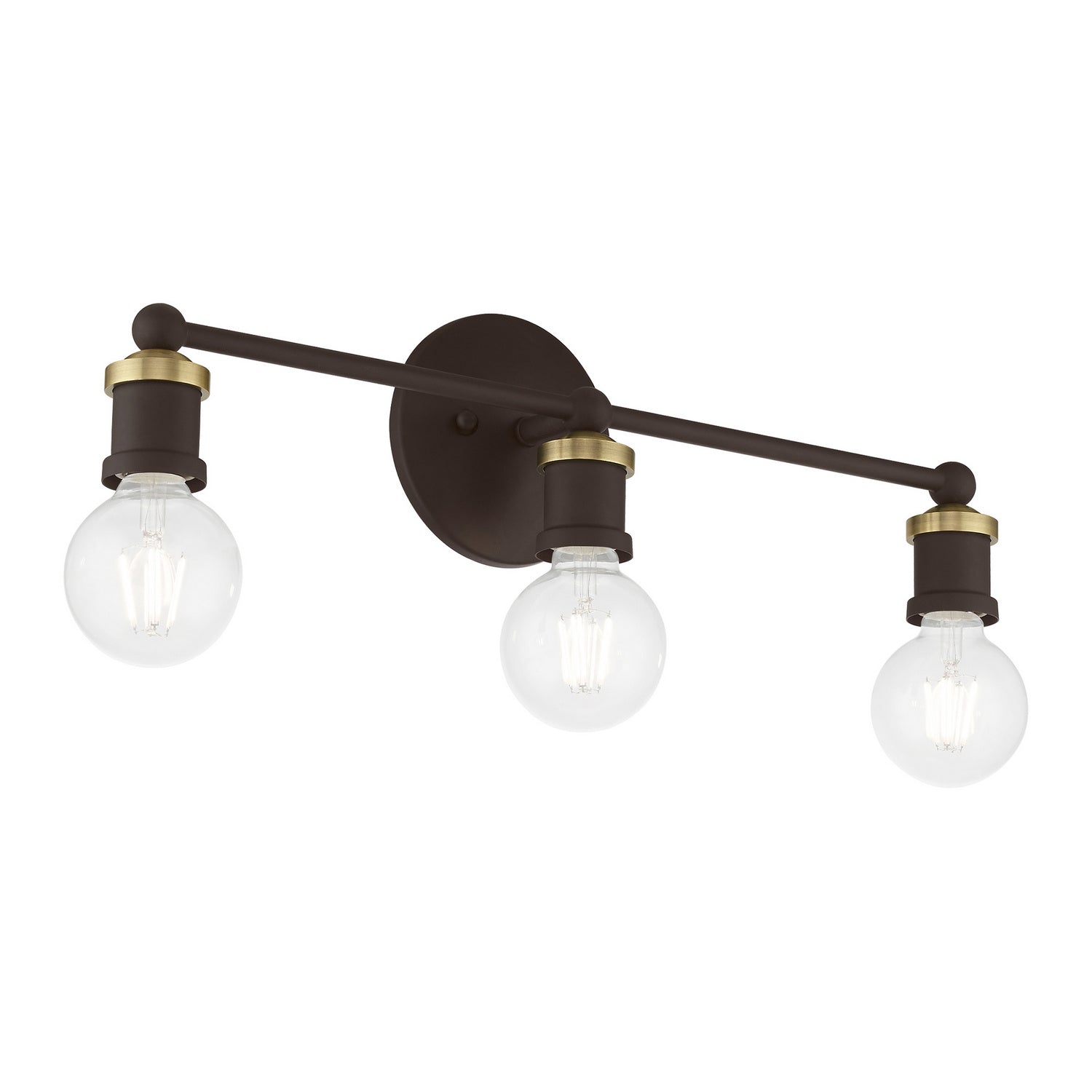 Livex Lighting - 14423-07 - Three Light Vanity Sconce - Lansdale - Bronze w/Antique Brass