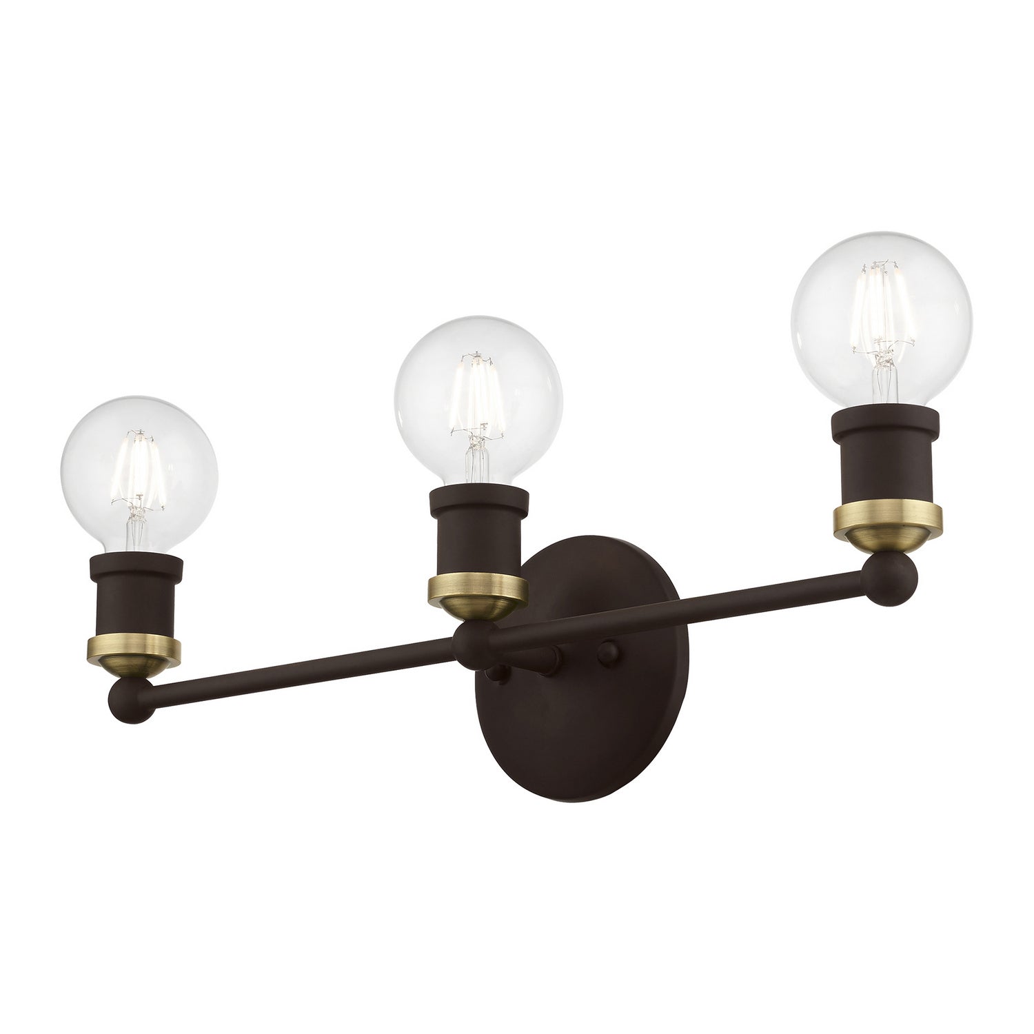 Livex Lighting - 14423-07 - Three Light Vanity Sconce - Lansdale - Bronze w/Antique Brass