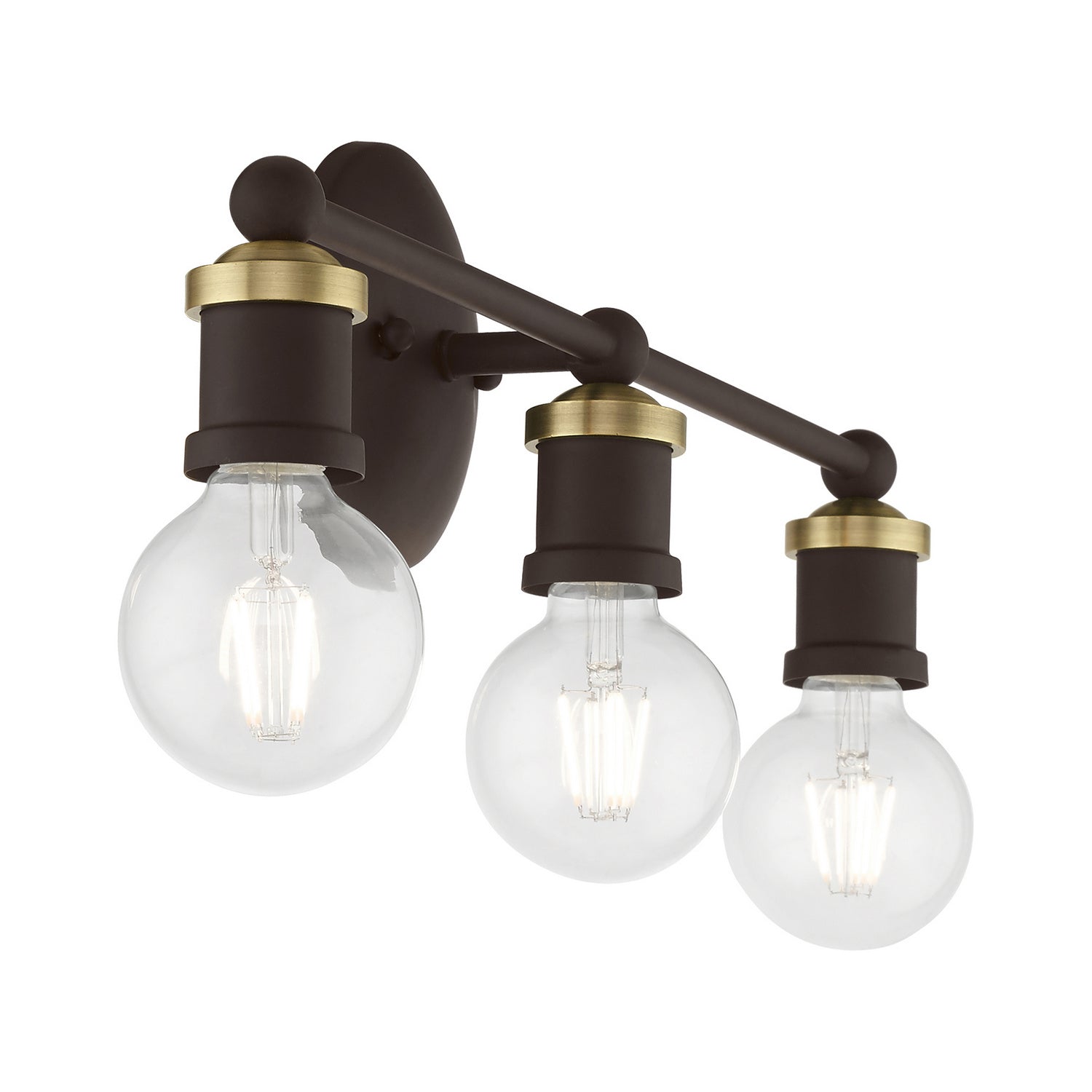 Livex Lighting - 14423-07 - Three Light Vanity Sconce - Lansdale - Bronze w/Antique Brass