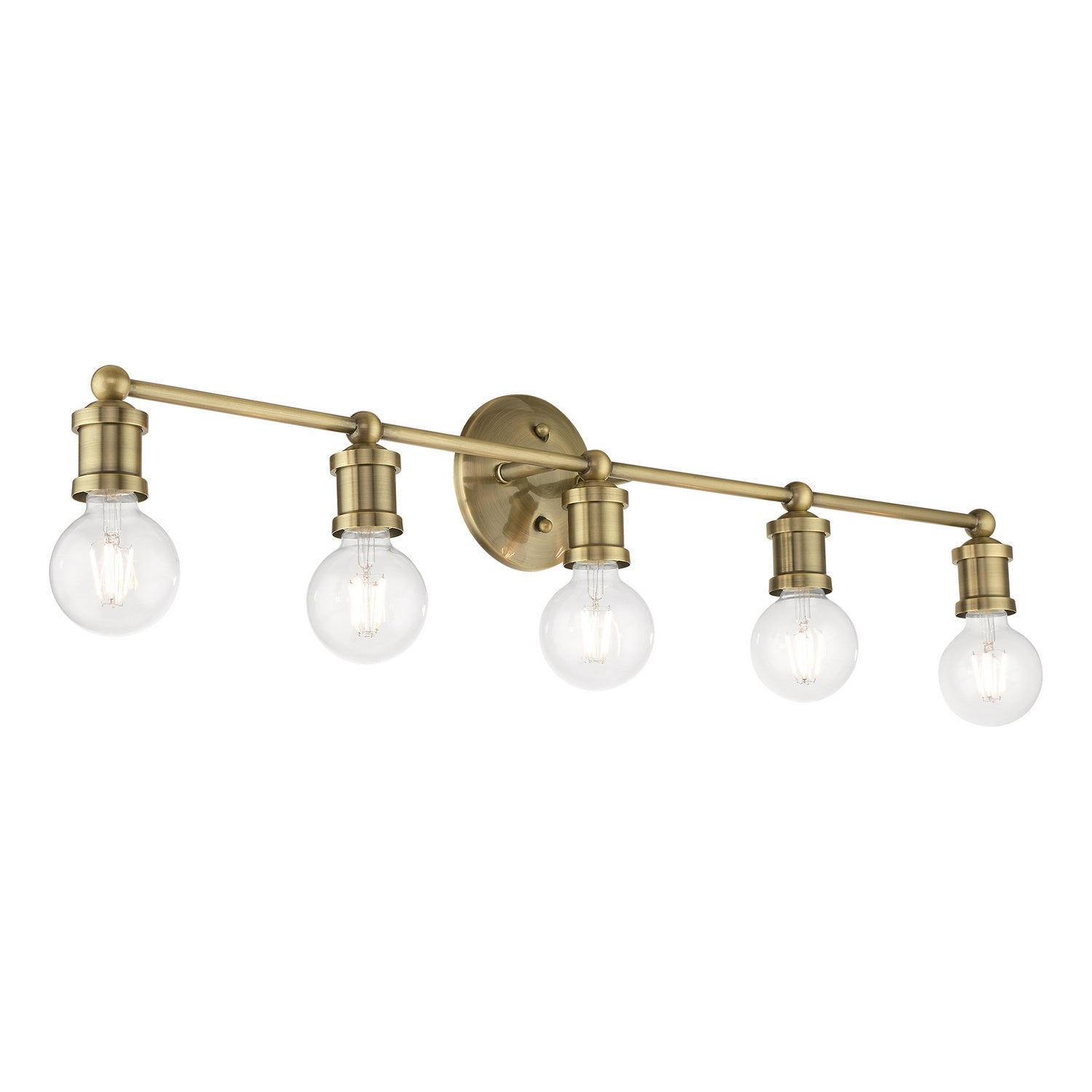 Livex Lighting - 14425-01 - Five Light Vanity Sconce - Lansdale - Antique Brass
