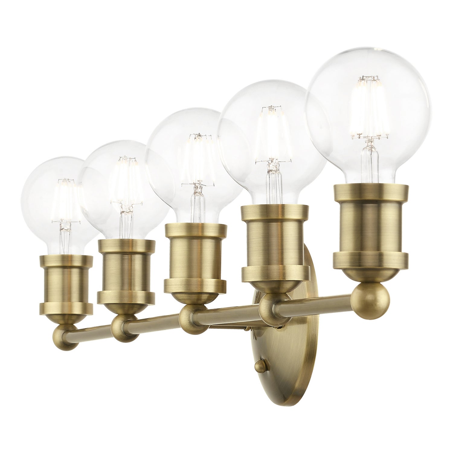 Livex Lighting - 14425-01 - Five Light Vanity Sconce - Lansdale - Antique Brass