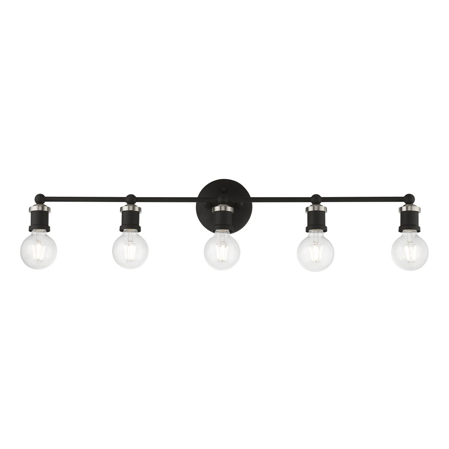 Livex Lighting - 14425-04 - Five Light Vanity Sconce - Lansdale - Black w/Brushed Nickel
