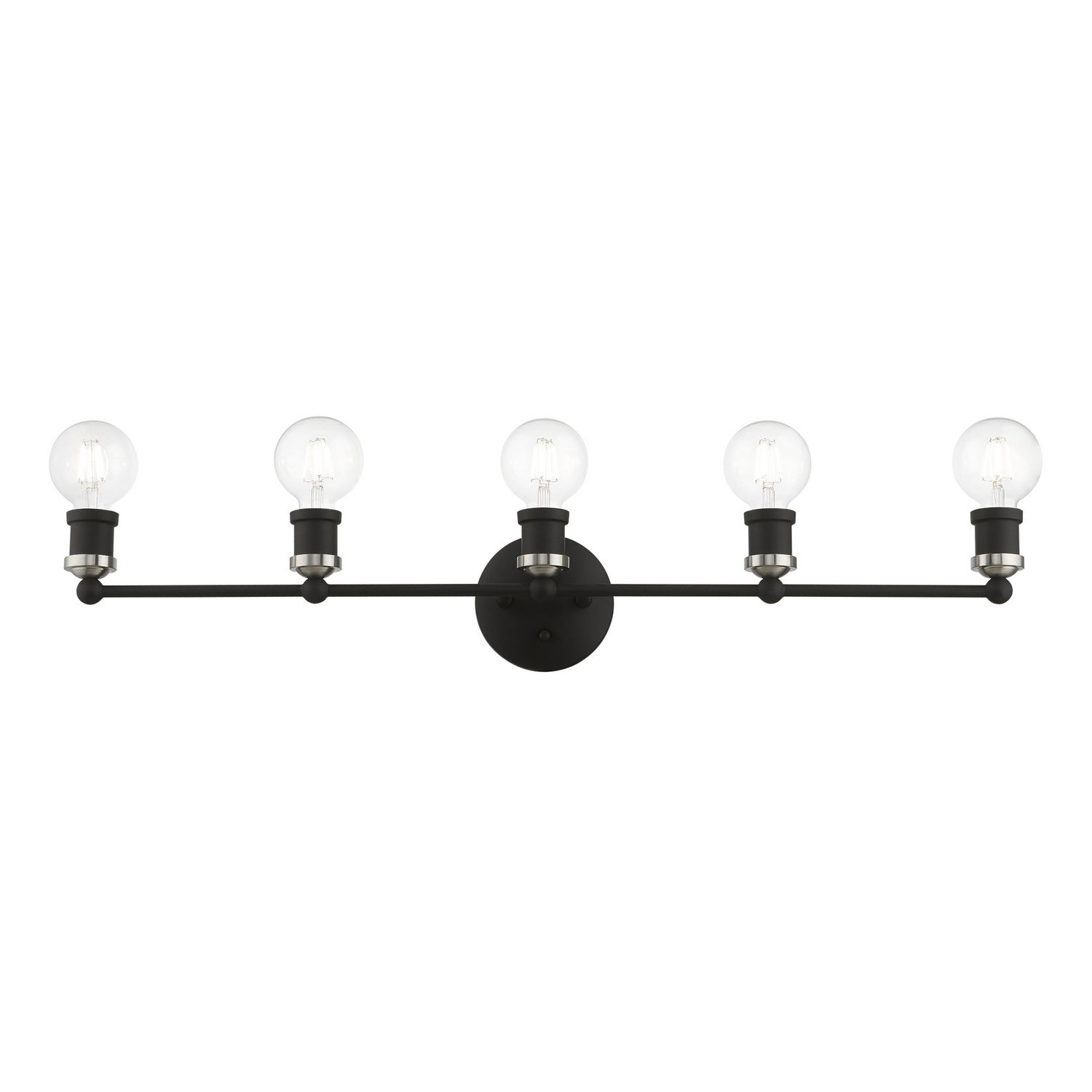 Livex Lighting - 14425-04 - Five Light Vanity Sconce - Lansdale - Black w/Brushed Nickel