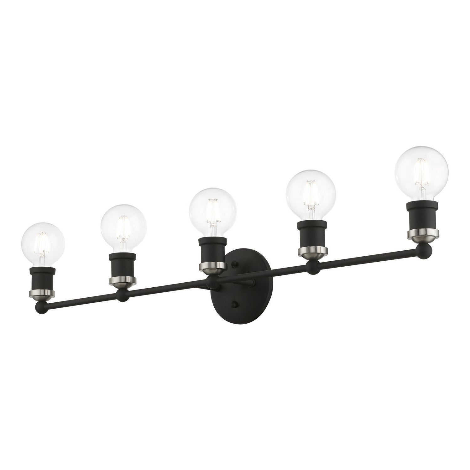 Livex Lighting - 14425-04 - Five Light Vanity Sconce - Lansdale - Black w/Brushed Nickel