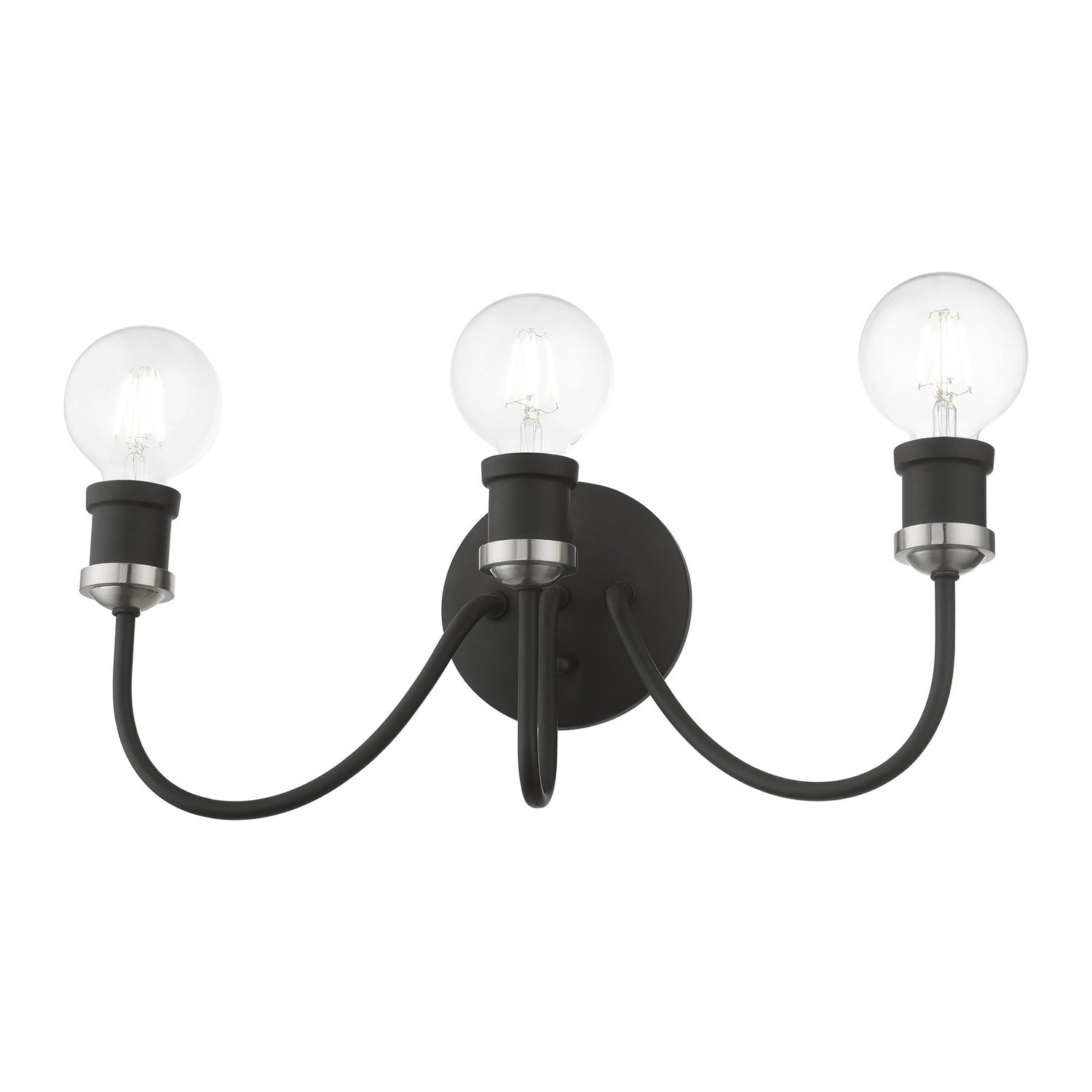 Livex Lighting - 16573-04 - Three Light Vanity Sconce - Lansdale - Black w/Brushed Nickel