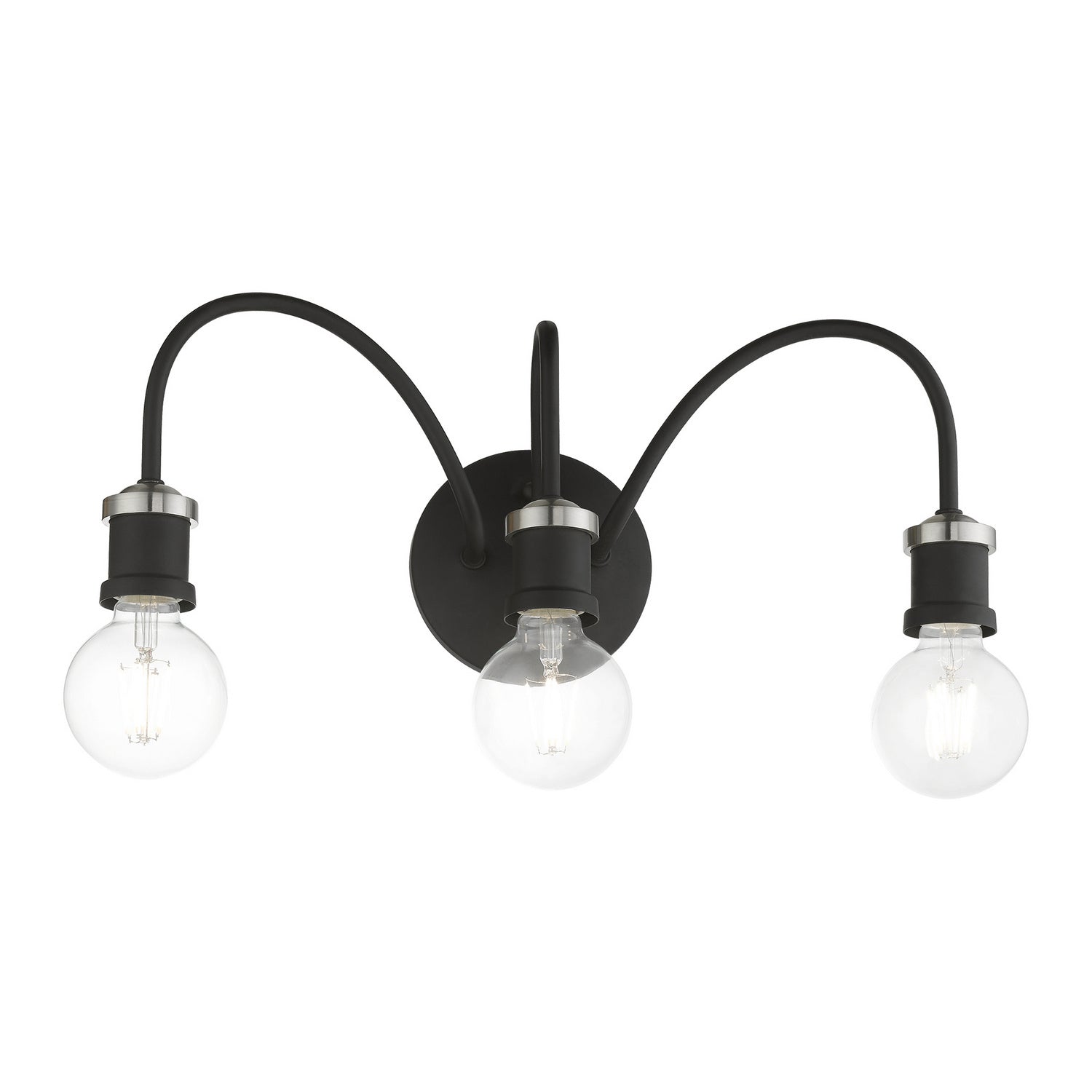 Livex Lighting - 16573-04 - Three Light Vanity Sconce - Lansdale - Black w/Brushed Nickel