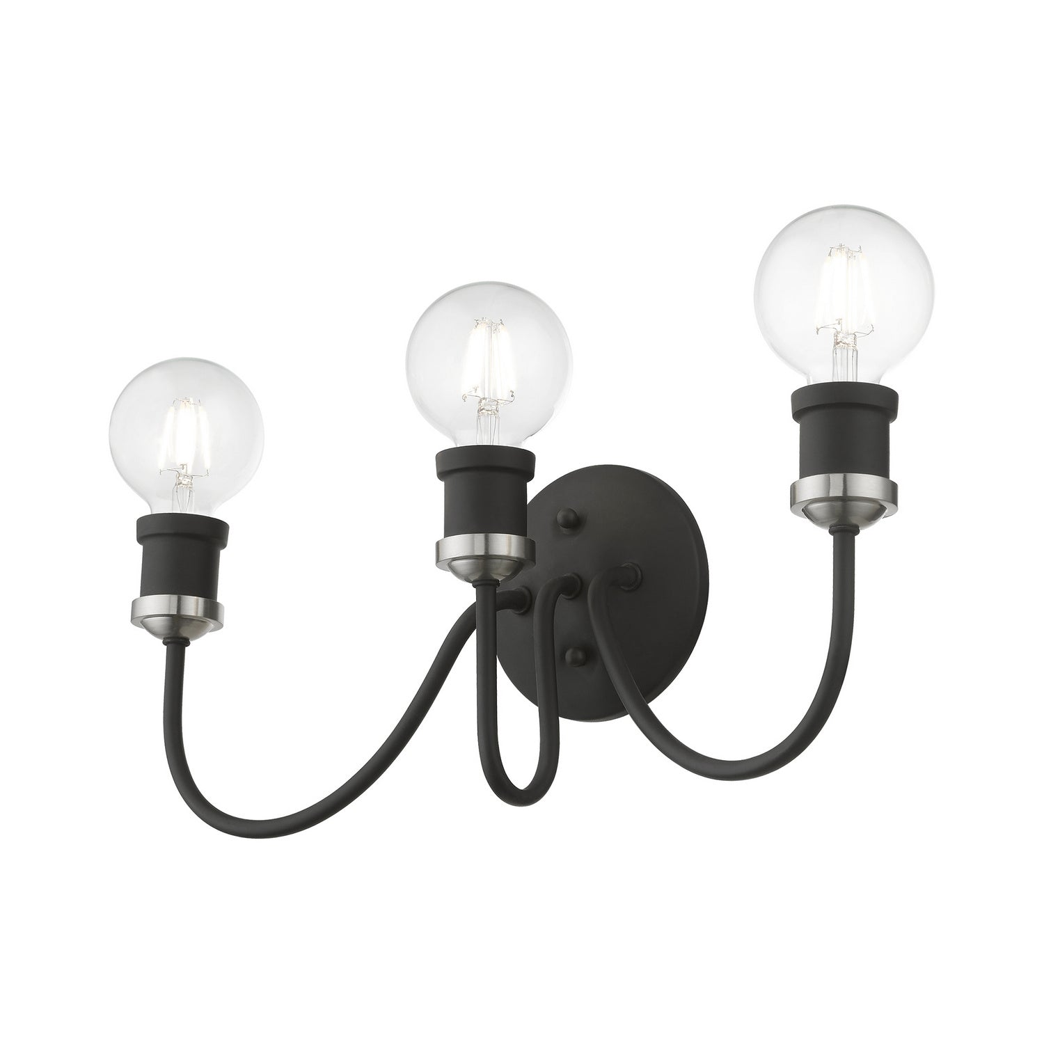 Livex Lighting - 16573-04 - Three Light Vanity Sconce - Lansdale - Black w/Brushed Nickel