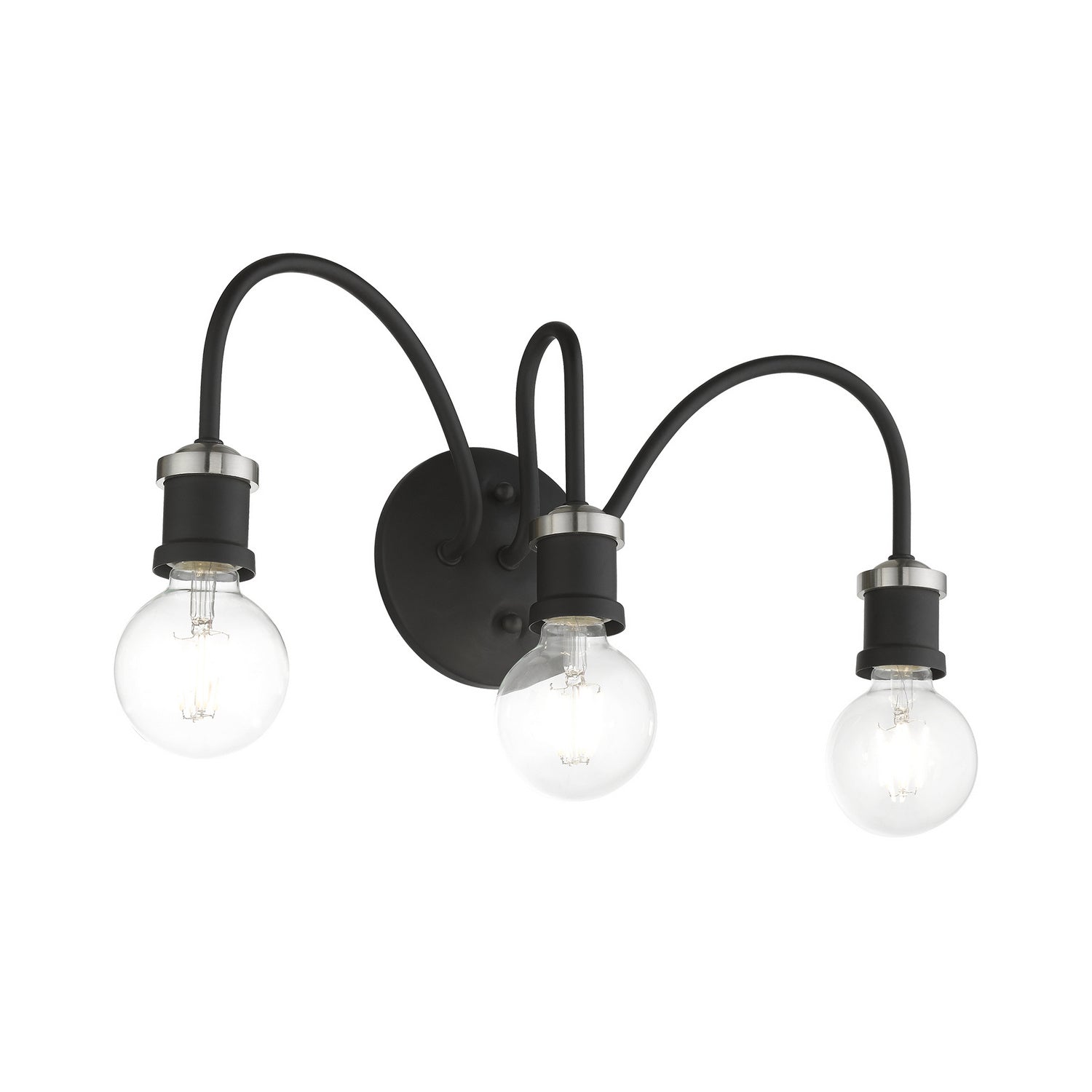 Livex Lighting - 16573-04 - Three Light Vanity Sconce - Lansdale - Black w/Brushed Nickel