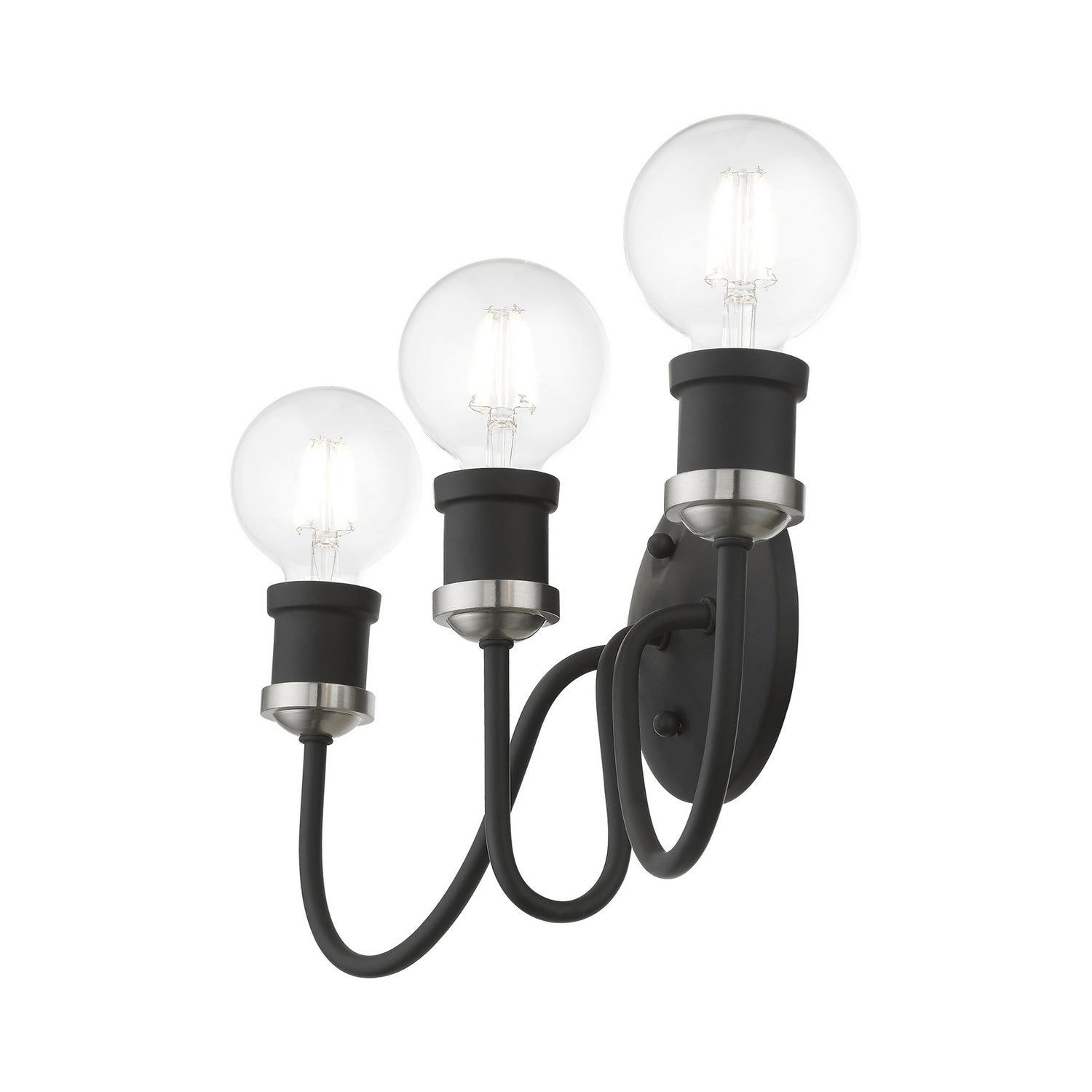 Livex Lighting - 16573-04 - Three Light Vanity Sconce - Lansdale - Black w/Brushed Nickel