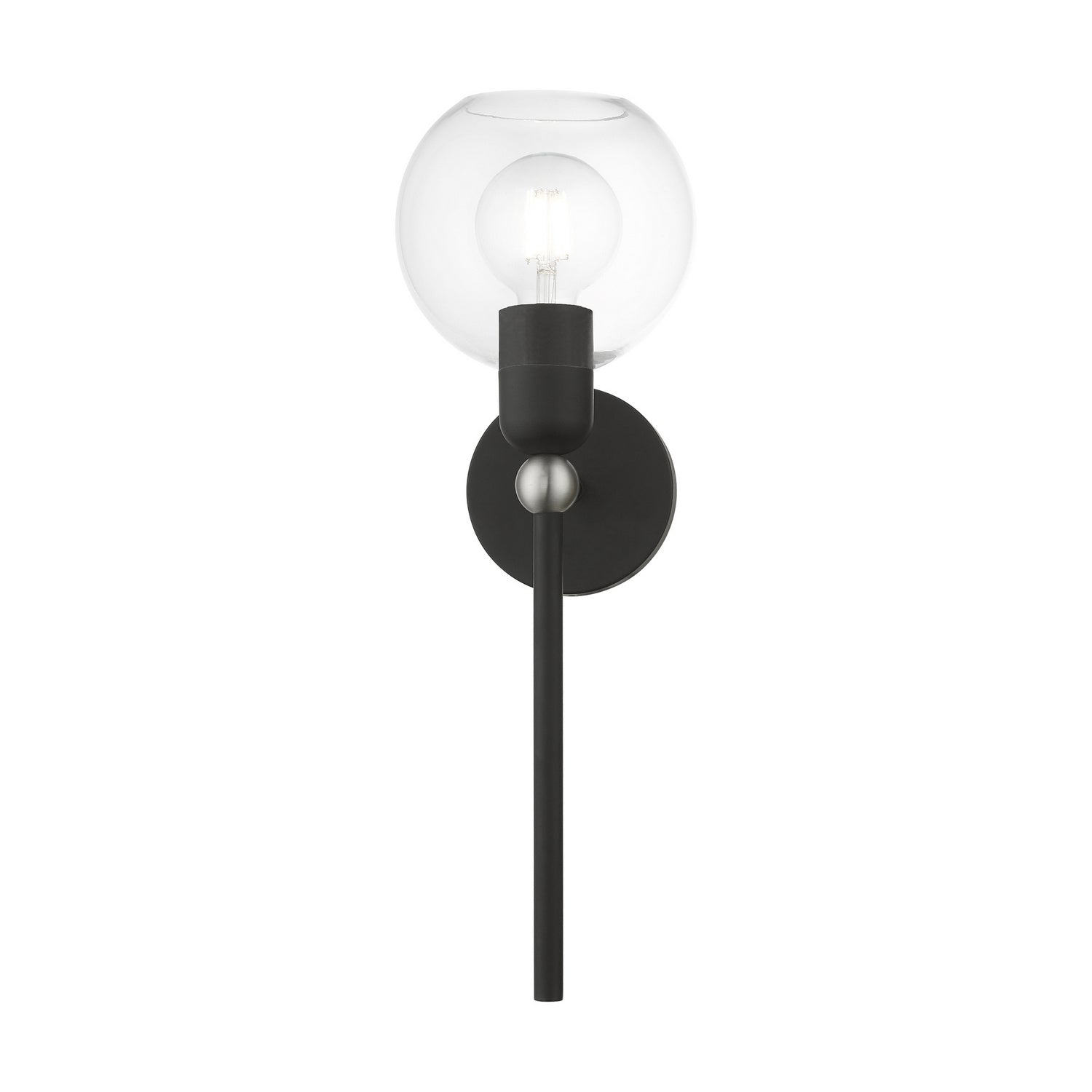 Livex Lighting - 16971-04 - One Light Wall Sconce - Downtown - Black w/Brushed Nickel