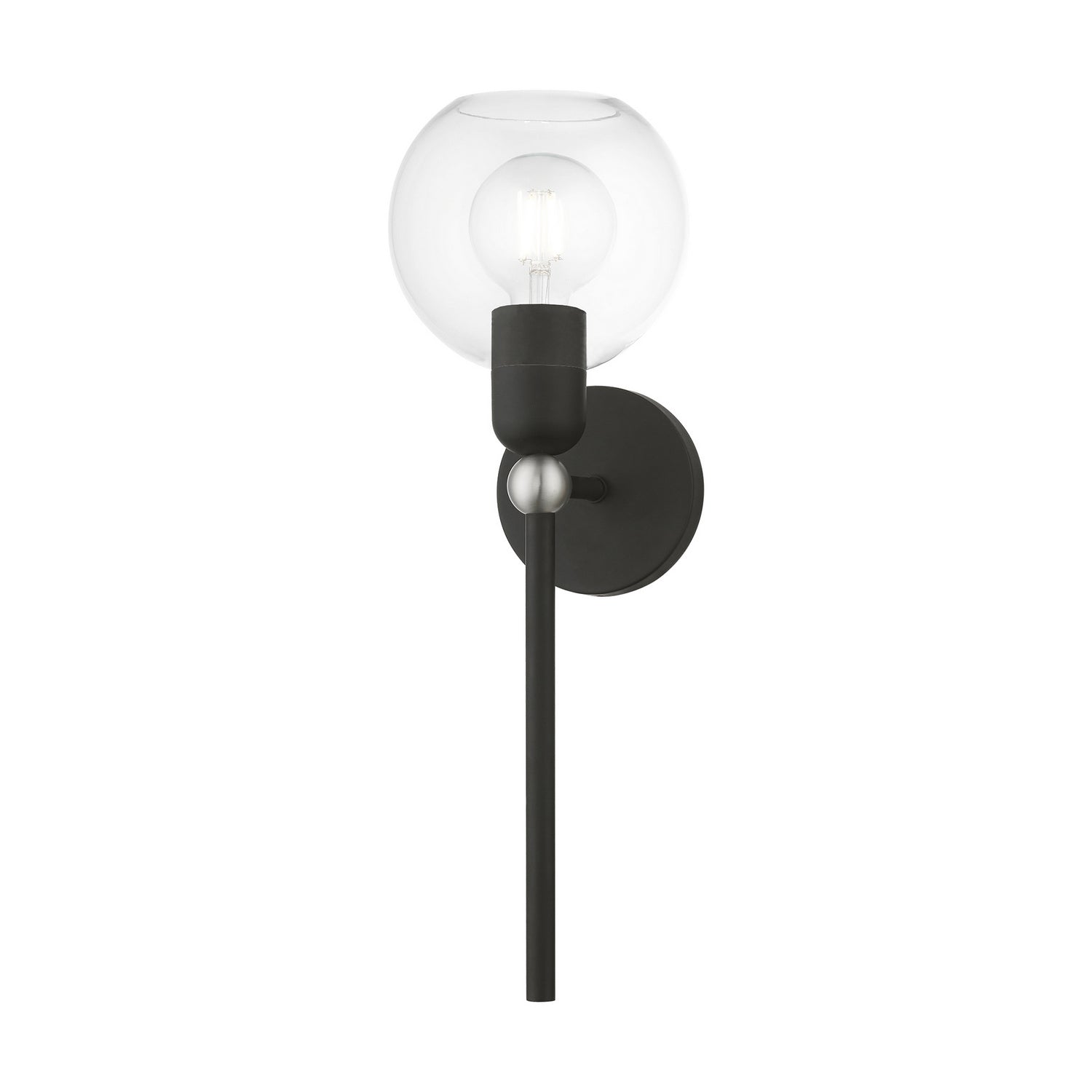 Livex Lighting - 16971-04 - One Light Wall Sconce - Downtown - Black w/Brushed Nickel