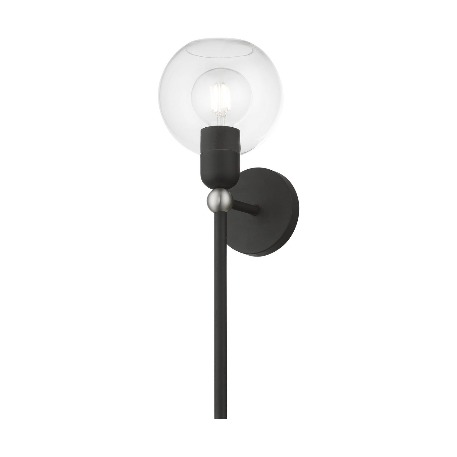 Livex Lighting - 16971-04 - One Light Wall Sconce - Downtown - Black w/Brushed Nickel