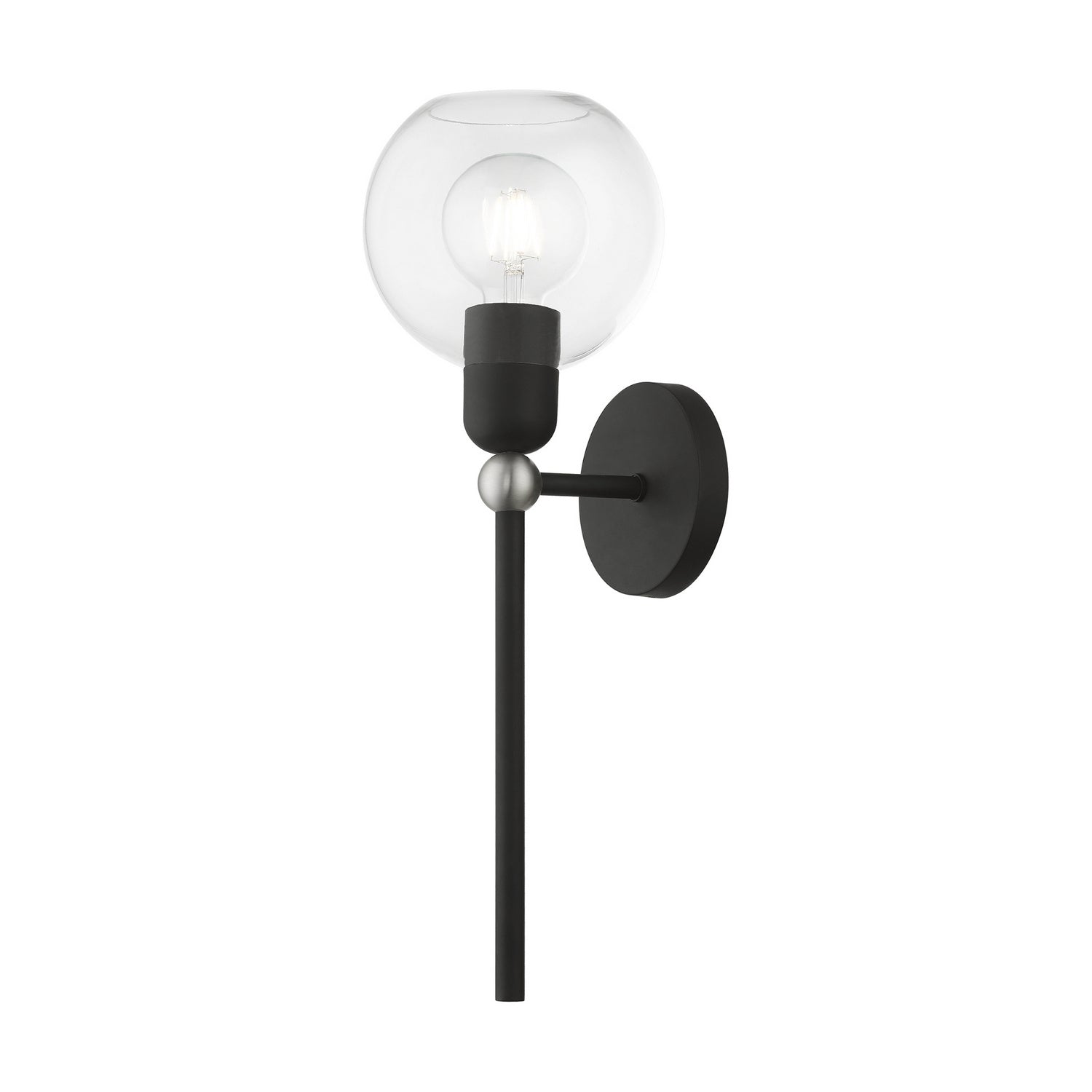 Livex Lighting - 16971-04 - One Light Wall Sconce - Downtown - Black w/Brushed Nickel
